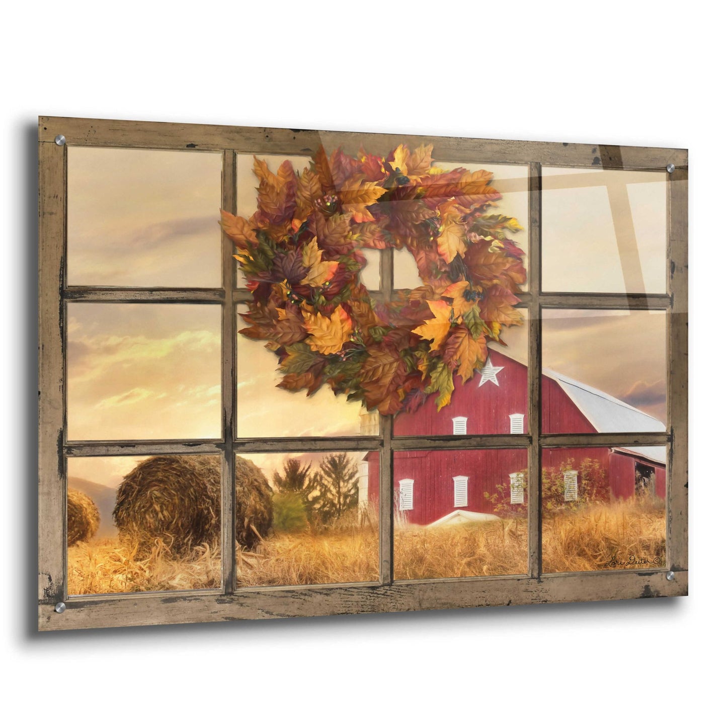 Epic Art 'Fall Window View' by Lori Deiter Acrylic Glass Wall Art,36x24