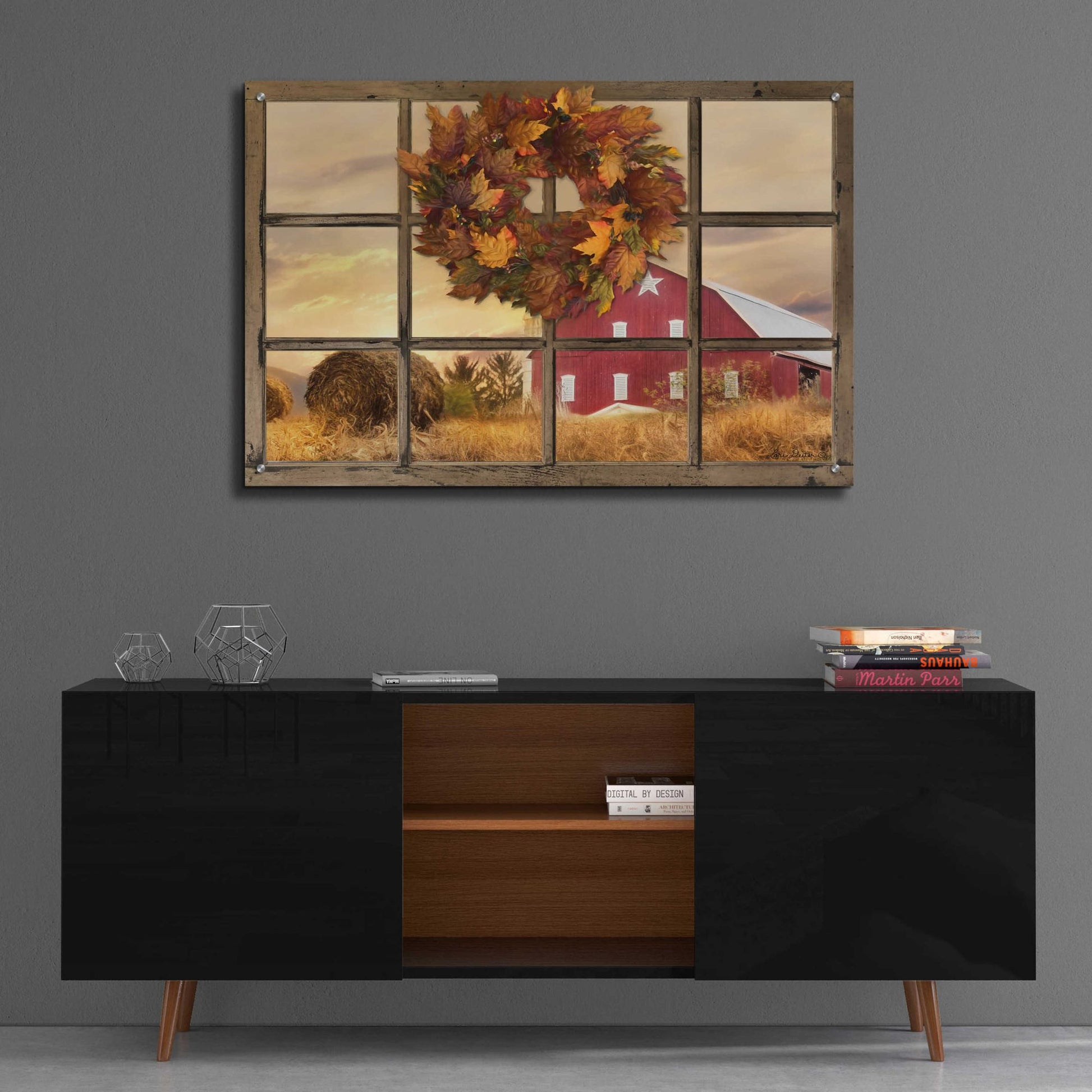 Epic Art 'Fall Window View' by Lori Deiter Acrylic Glass Wall Art,36x24