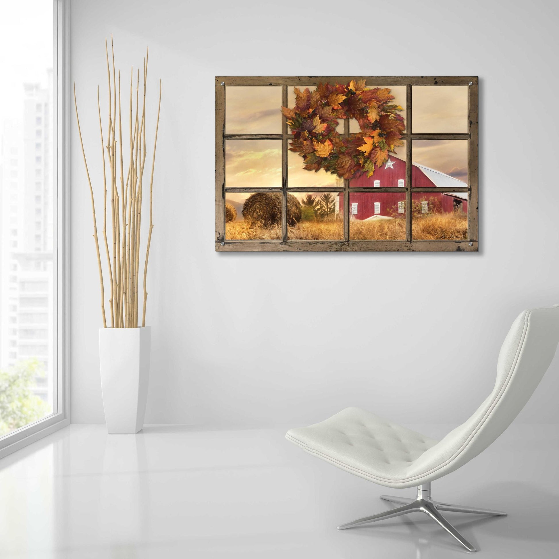 Epic Art 'Fall Window View' by Lori Deiter Acrylic Glass Wall Art,36x24