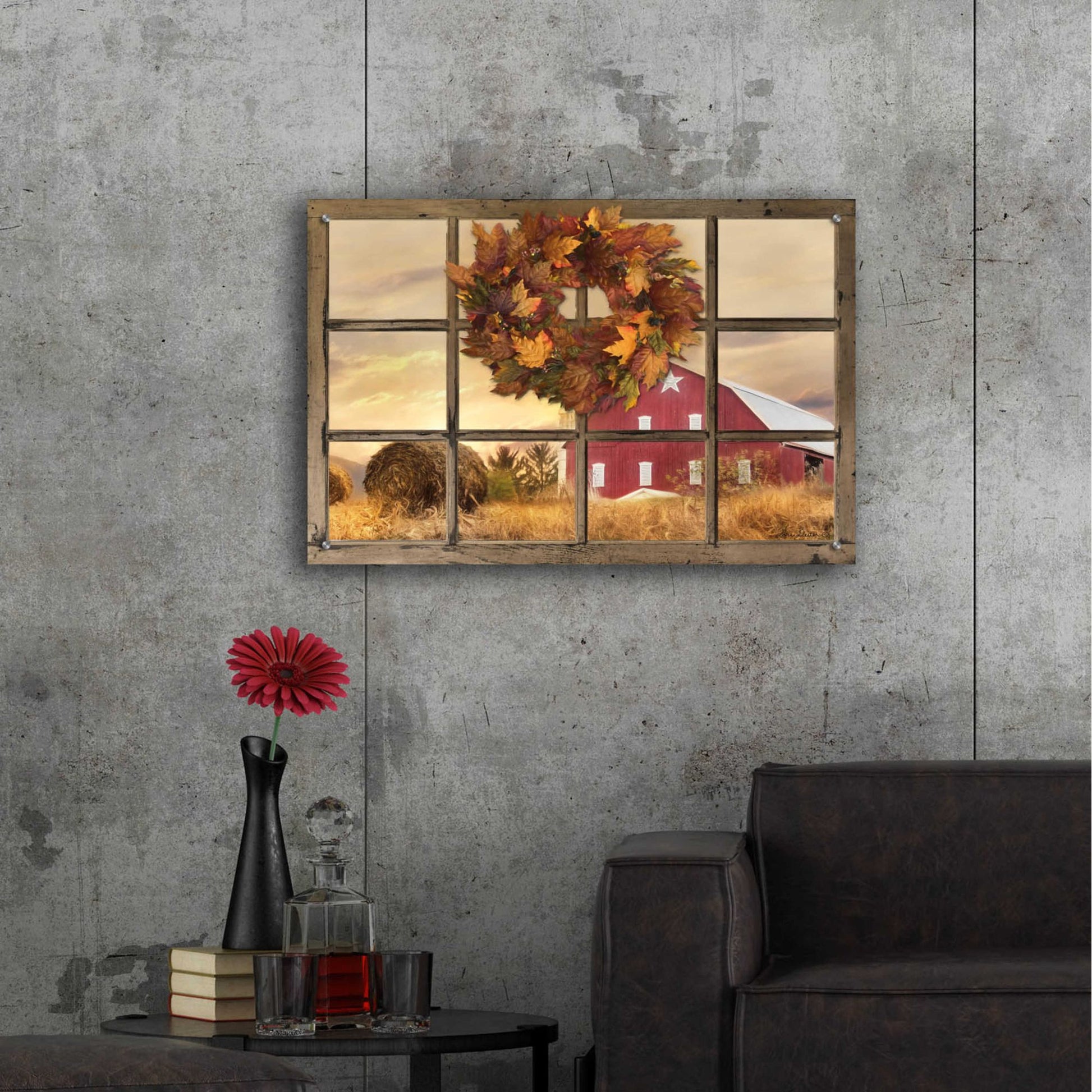 Epic Art 'Fall Window View' by Lori Deiter Acrylic Glass Wall Art,36x24