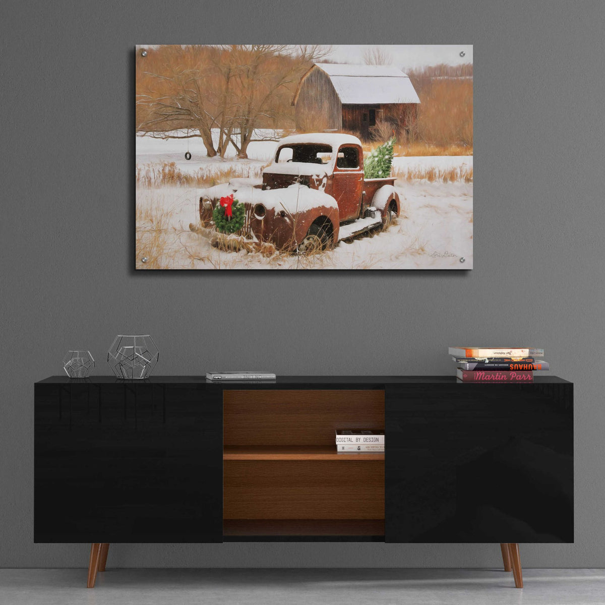 Epic Art 'Christmas Lawn Ornament' by Lori Deiter Acrylic Glass Wall Art,36x24
