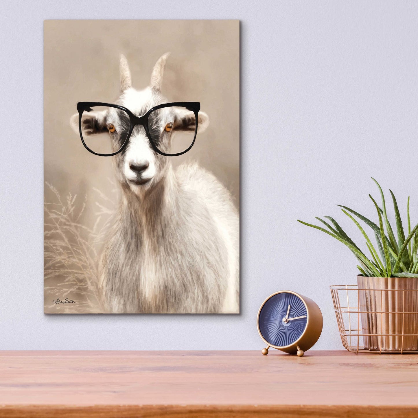 Epic Art 'See Clearly Goat' by Lori Deiter Acrylic Glass Wall Art,12x16