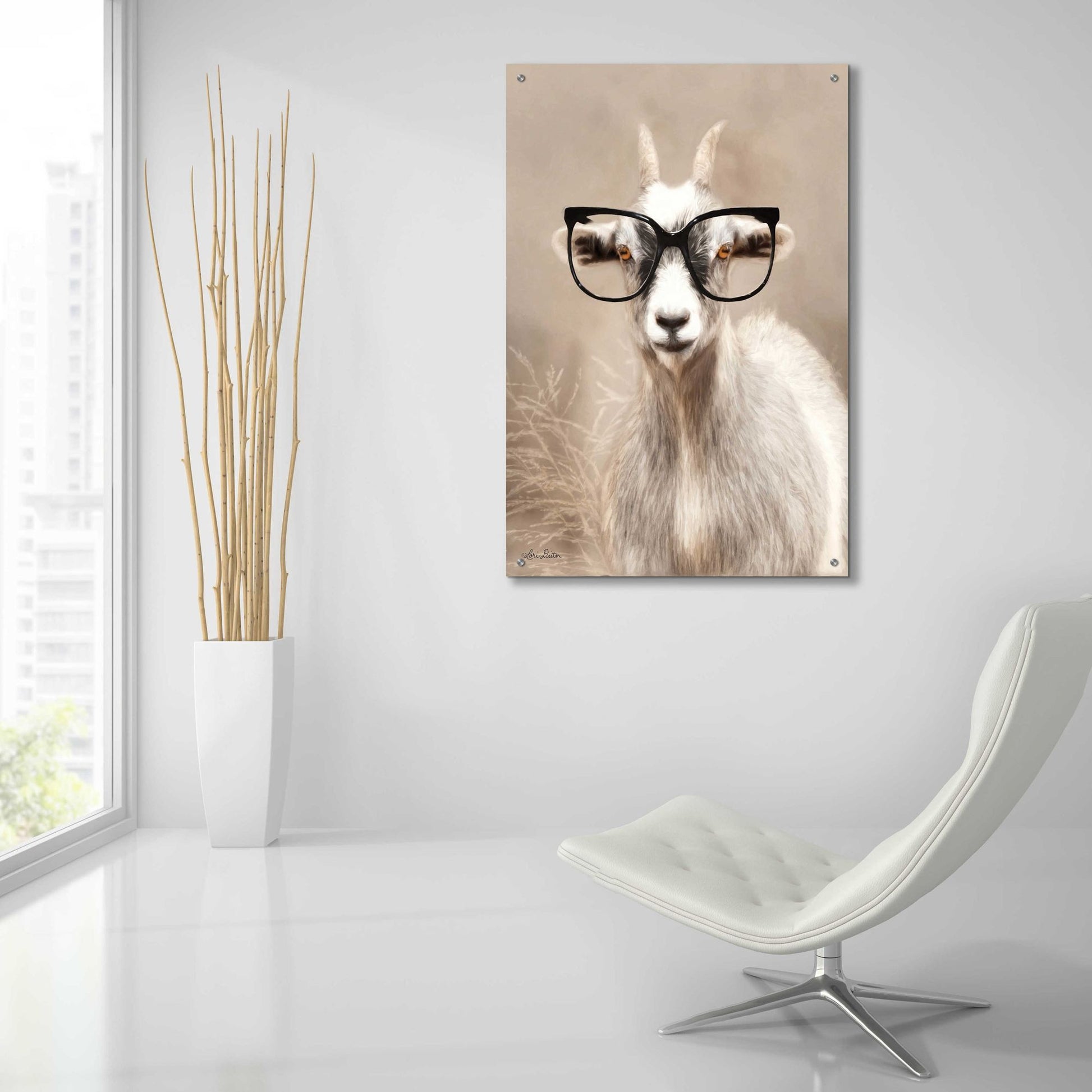 Epic Art 'See Clearly Goat' by Lori Deiter Acrylic Glass Wall Art,24x36