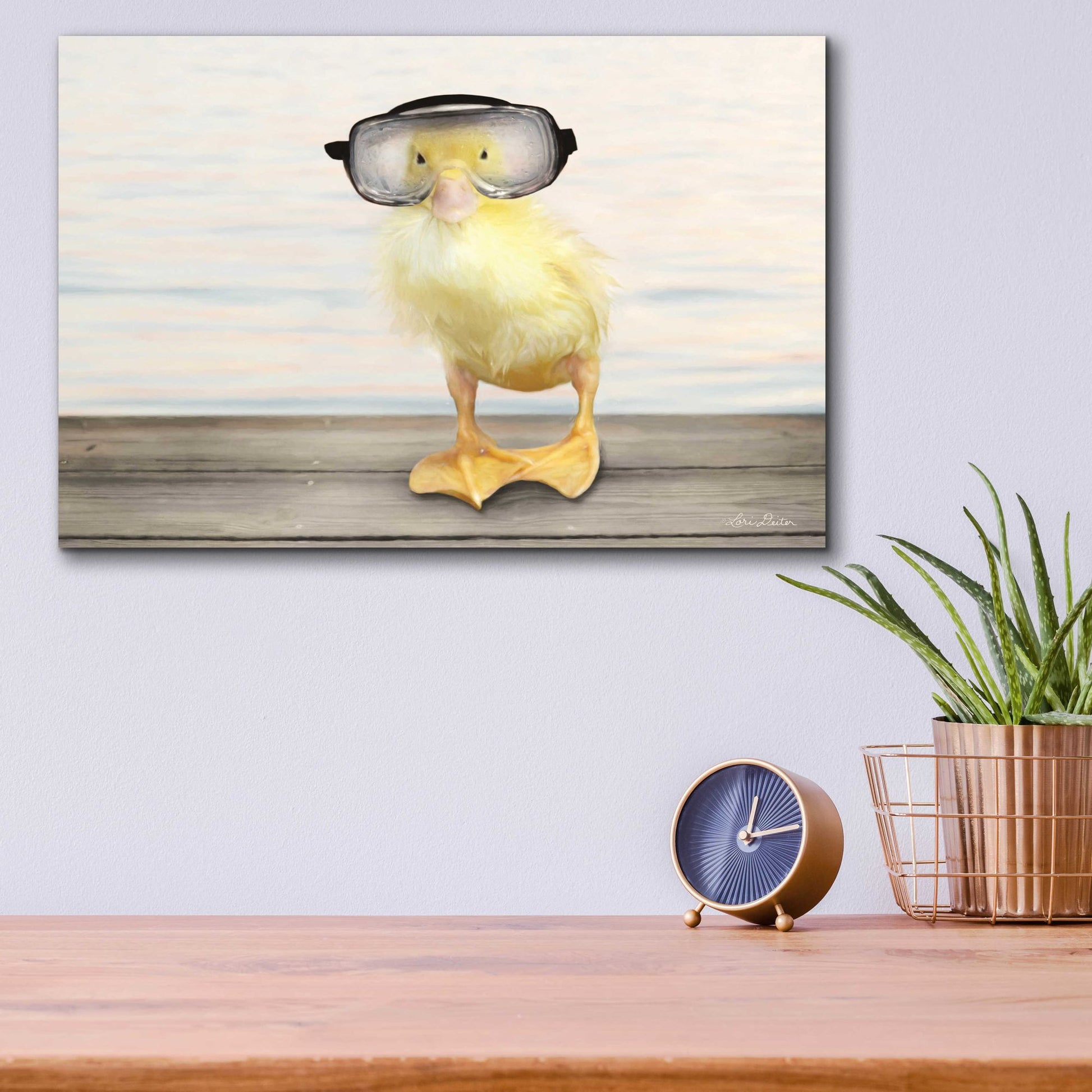 Epic Art 'Diving Duck' by Lori Deiter Acrylic Glass Wall Art,16x12