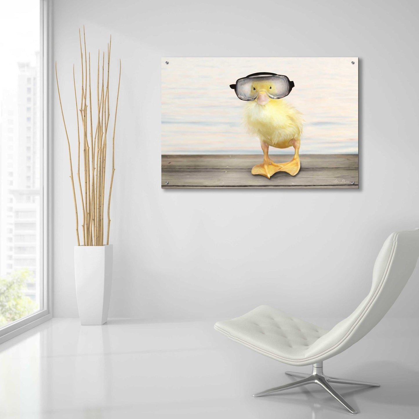 Epic Art 'Diving Duck' by Lori Deiter Acrylic Glass Wall Art,36x24