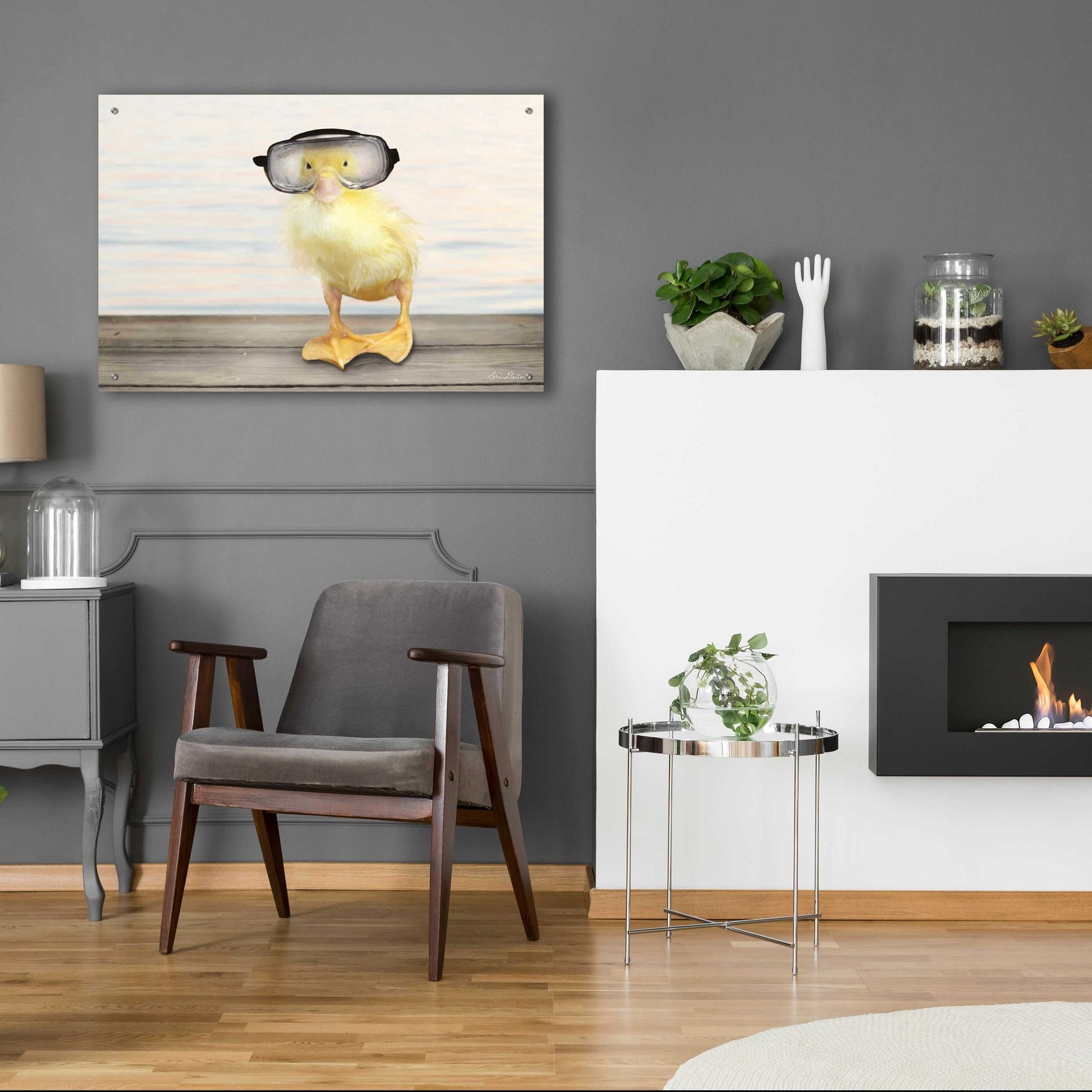 Epic Art 'Diving Duck' by Lori Deiter Acrylic Glass Wall Art,36x24