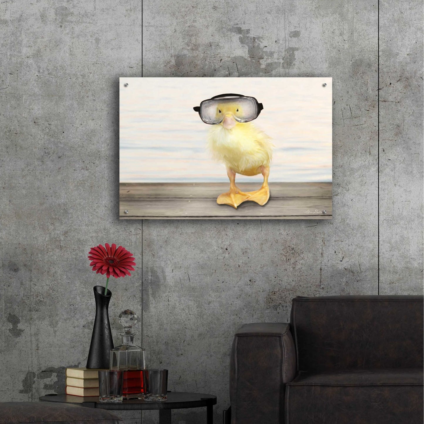 Epic Art 'Diving Duck' by Lori Deiter Acrylic Glass Wall Art,36x24