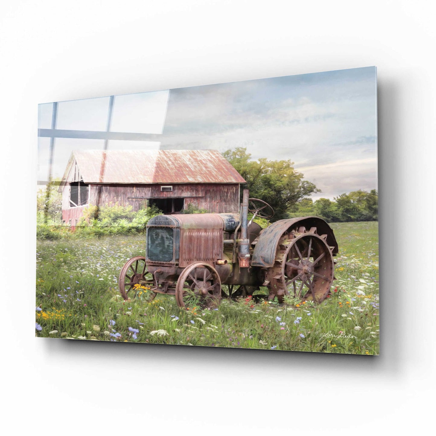 Epic Art 'Clayton Tractor' by Lori Deiter Acrylic Glass Wall Art,16x12