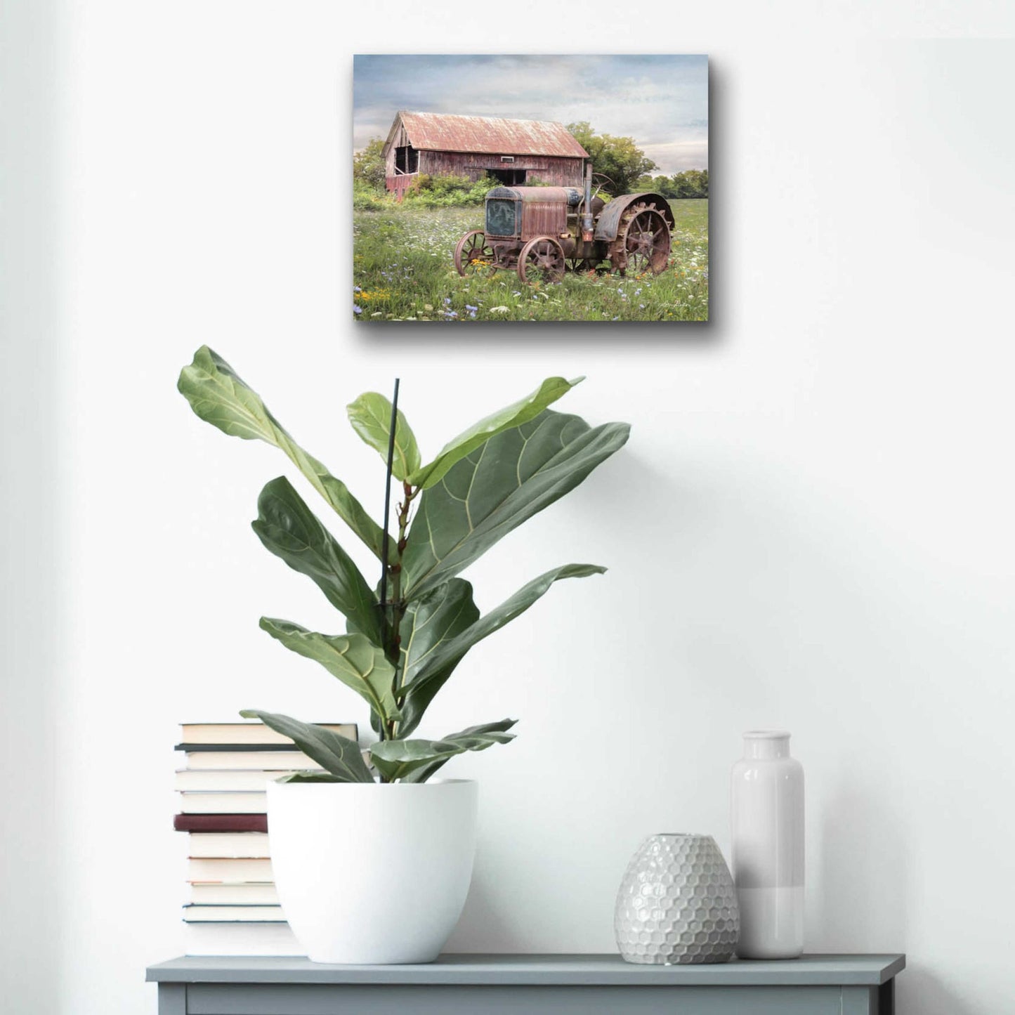 Epic Art 'Clayton Tractor' by Lori Deiter Acrylic Glass Wall Art,16x12