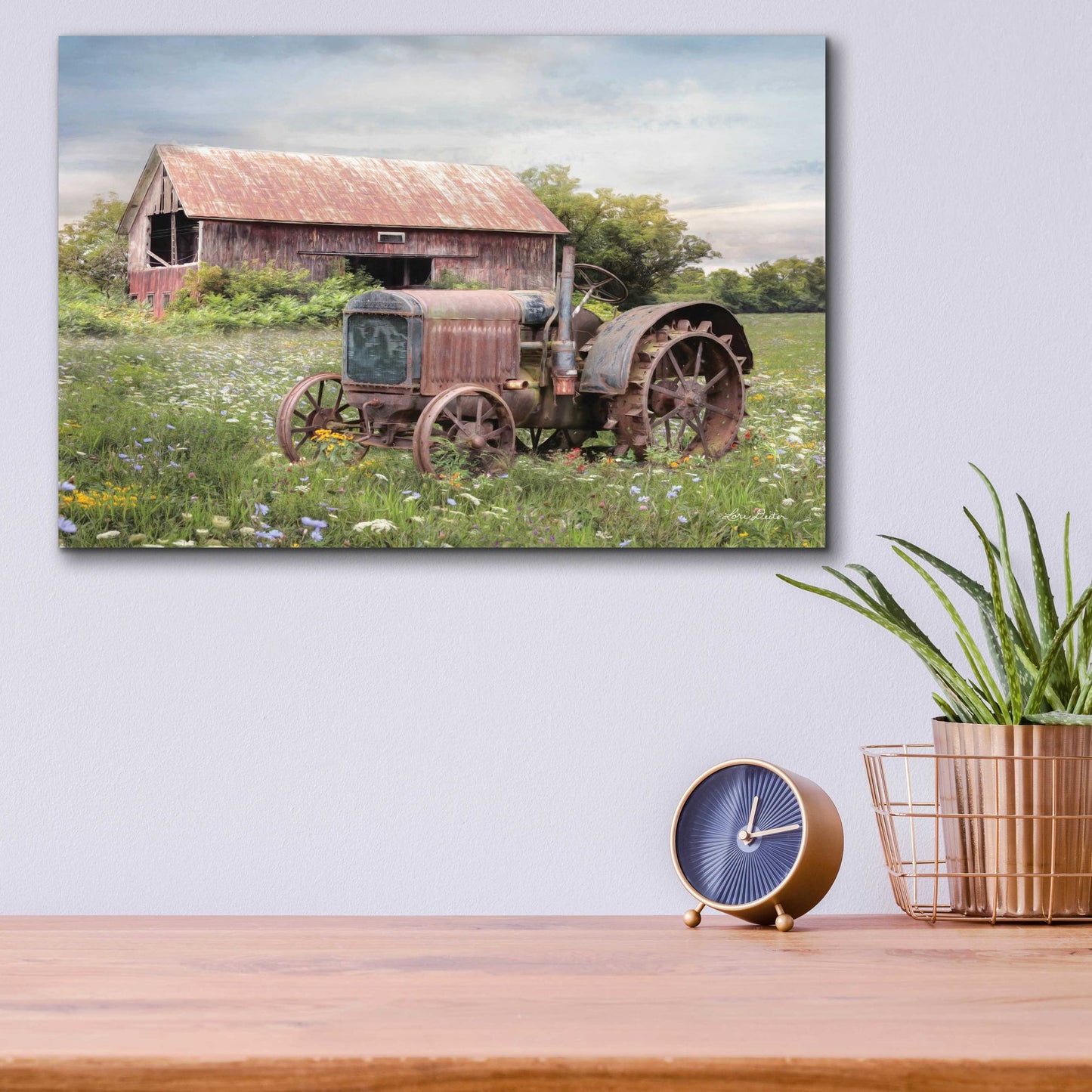 Epic Art 'Clayton Tractor' by Lori Deiter Acrylic Glass Wall Art,16x12