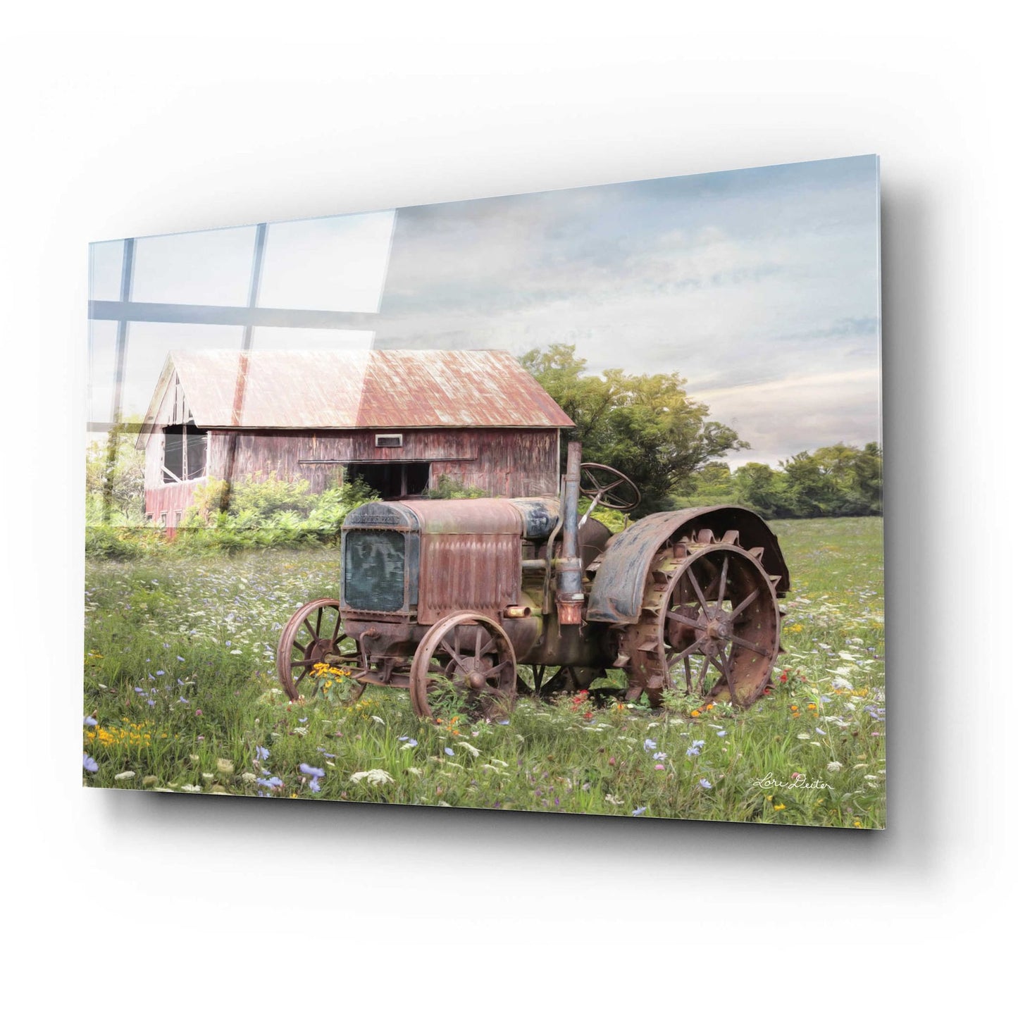 Epic Art 'Clayton Tractor' by Lori Deiter Acrylic Glass Wall Art,24x16