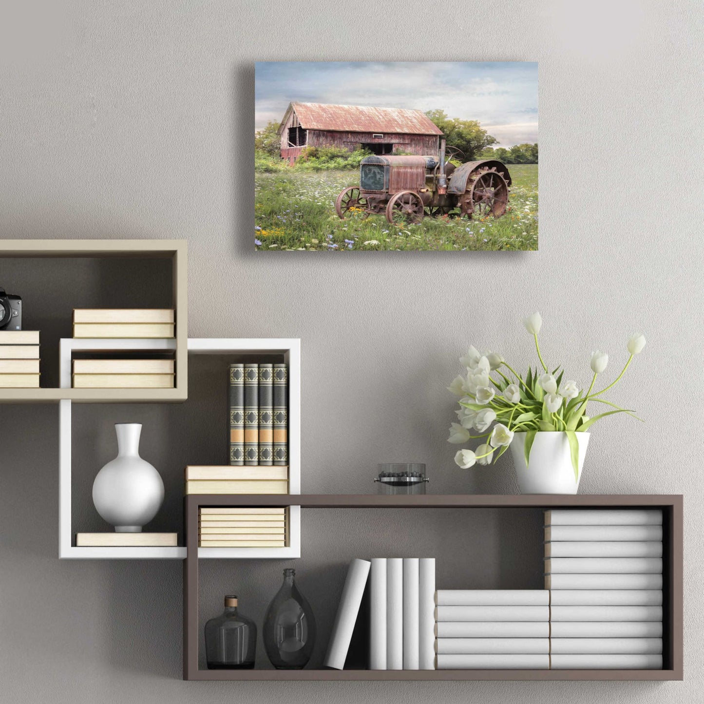 Epic Art 'Clayton Tractor' by Lori Deiter Acrylic Glass Wall Art,24x16