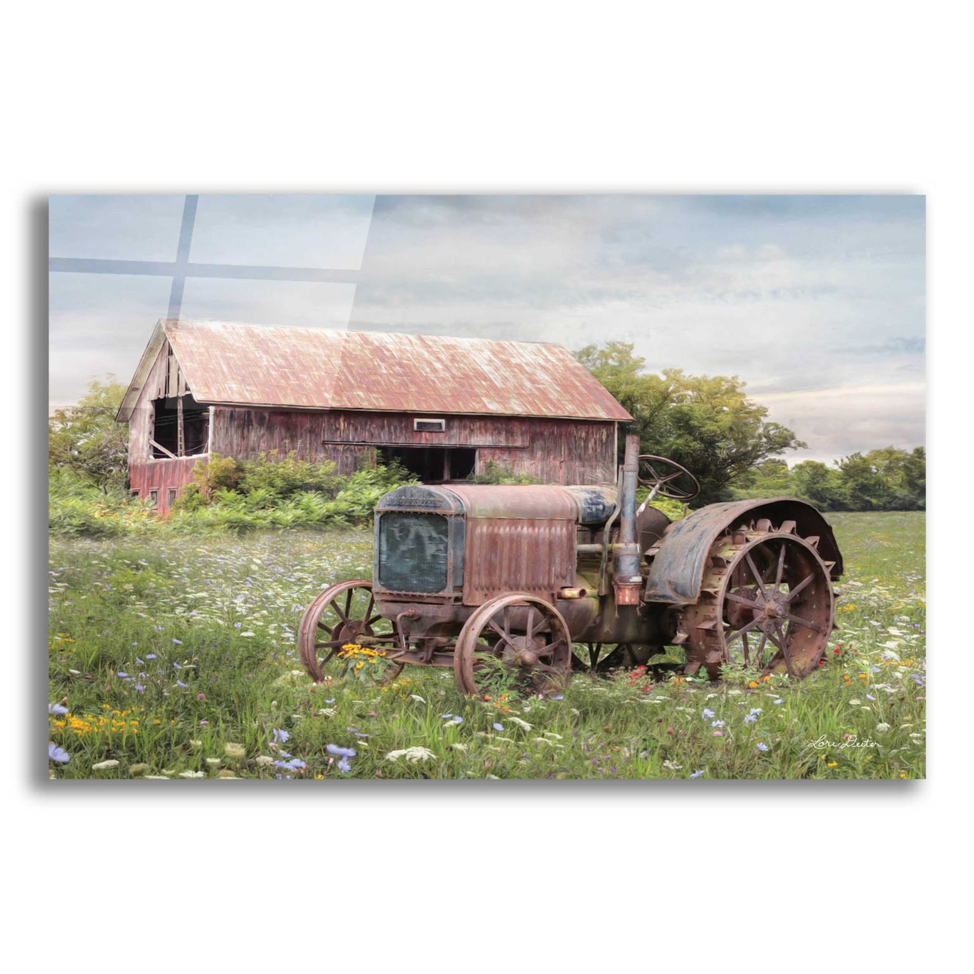 Epic Art 'Clayton Tractor' by Lori Deiter Acrylic Glass Wall Art,24x16