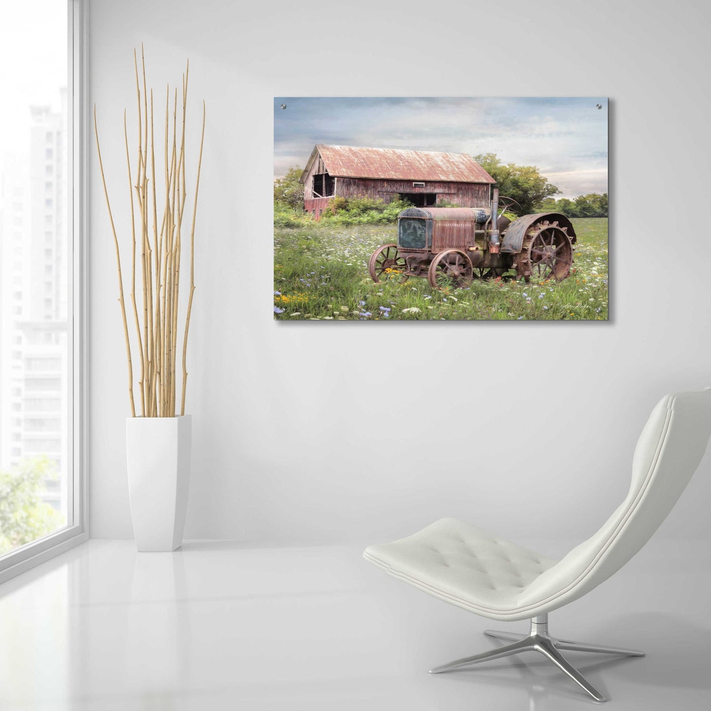 Epic Art 'Clayton Tractor' by Lori Deiter Acrylic Glass Wall Art,36x24