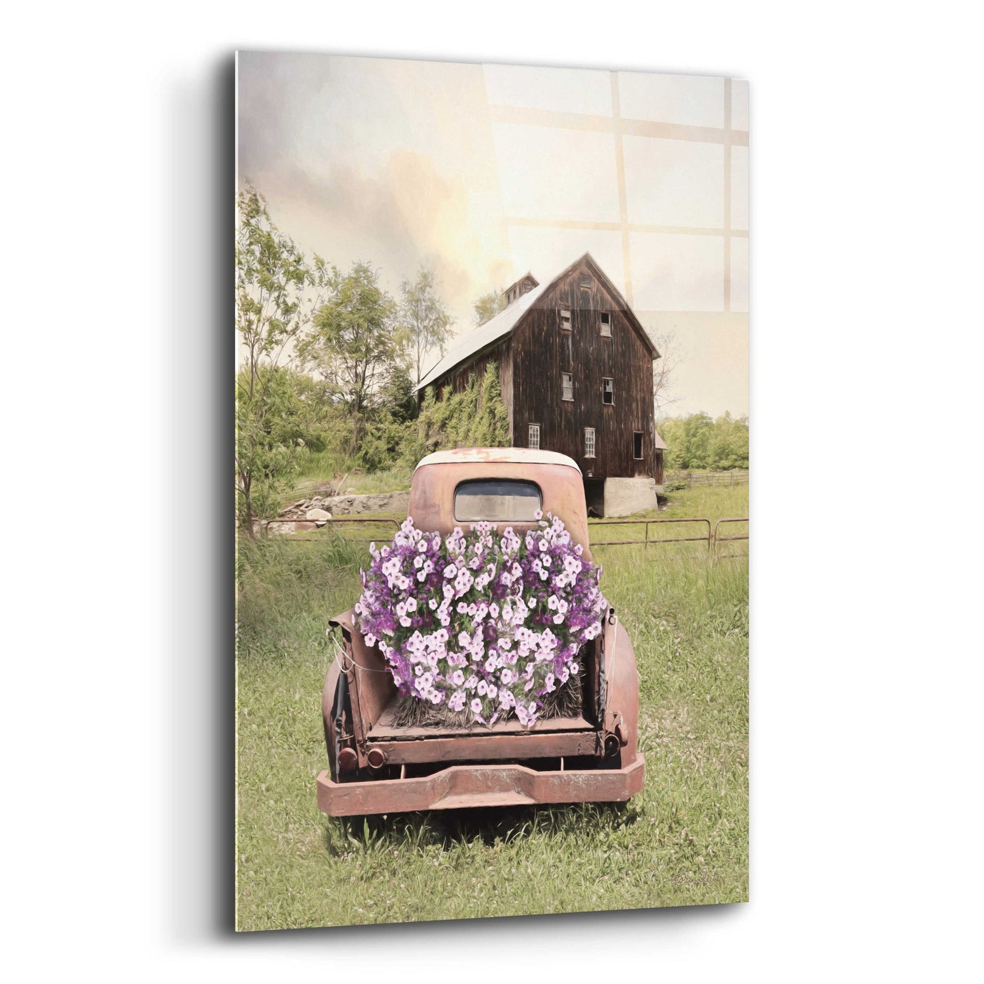 Epic Art 'Petunia Truck' by Lori Deiter Acrylic Glass Wall Art,12x16