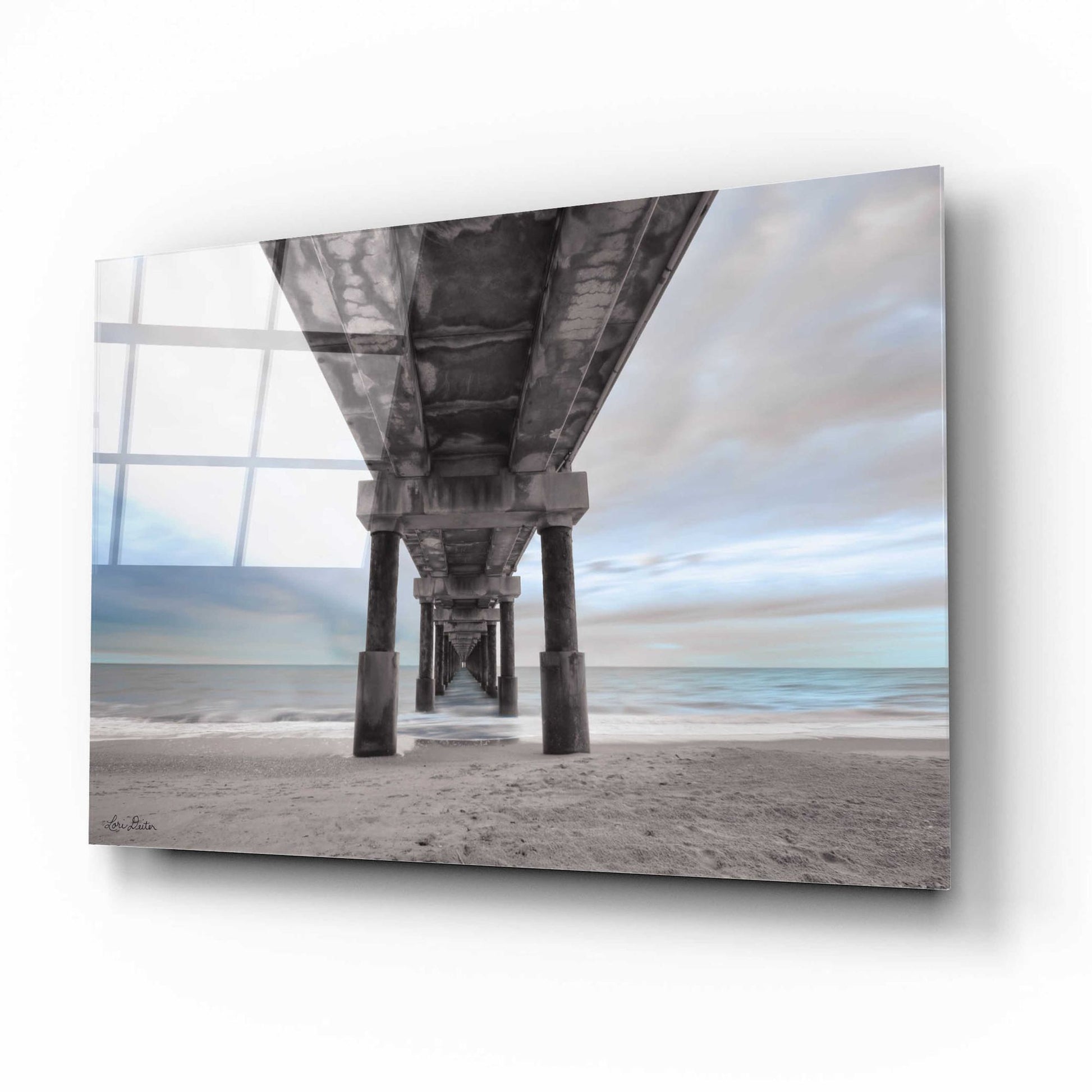 Epic Art 'Beneath the Outer Banks Beach Pier' by Lori Deiter Acrylic Glass Wall Art,16x12