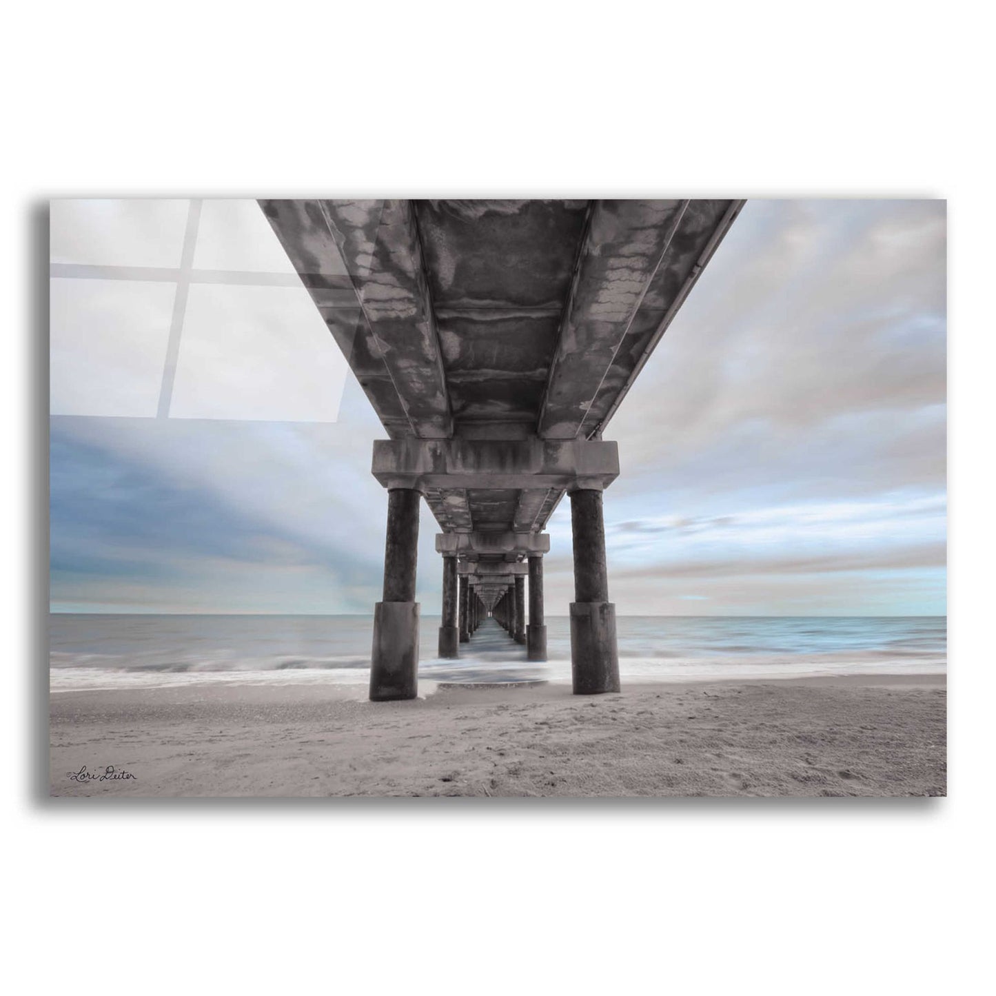 Epic Art 'Beneath the Outer Banks Beach Pier' by Lori Deiter Acrylic Glass Wall Art,24x16