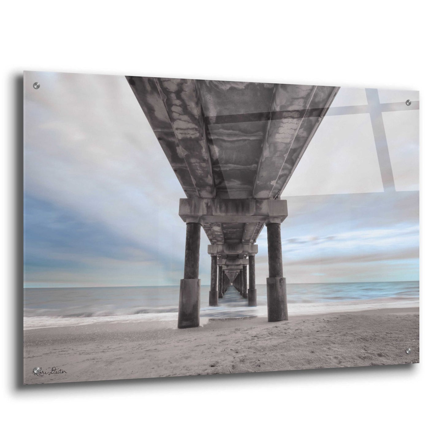 Epic Art 'Beneath the Outer Banks Beach Pier' by Lori Deiter Acrylic Glass Wall Art,36x24