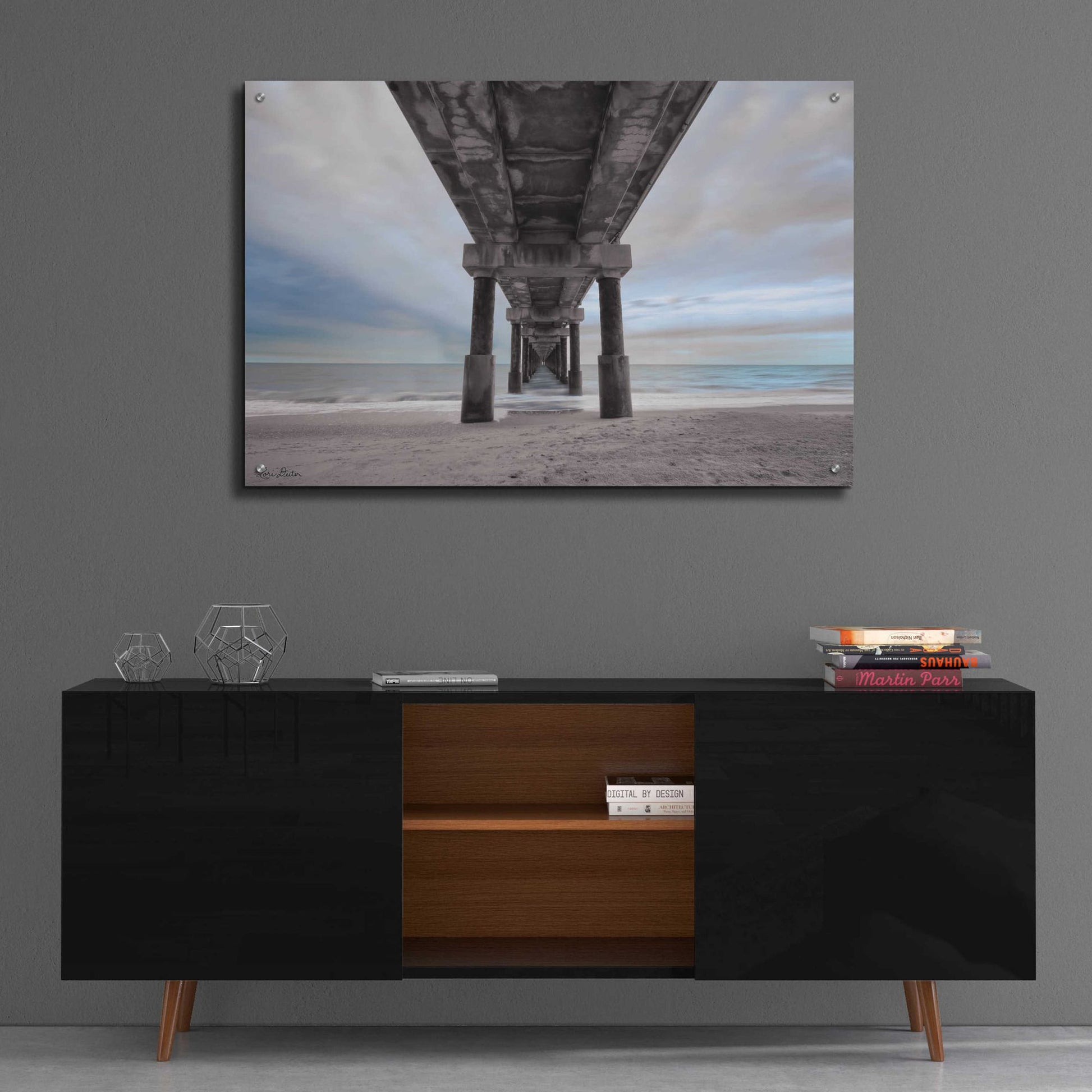 Epic Art 'Beneath the Outer Banks Beach Pier' by Lori Deiter Acrylic Glass Wall Art,36x24