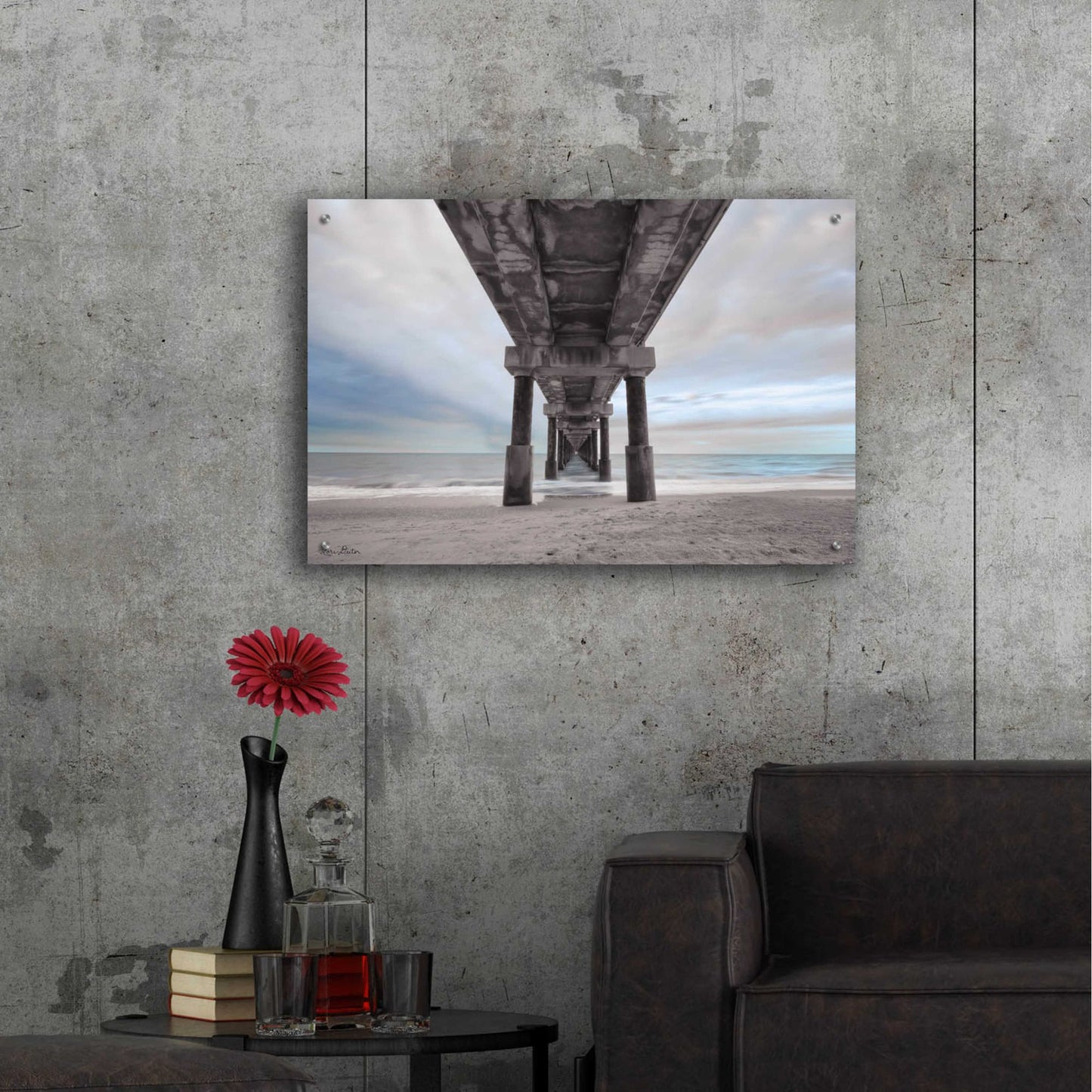 Epic Art 'Beneath the Outer Banks Beach Pier' by Lori Deiter Acrylic Glass Wall Art,36x24