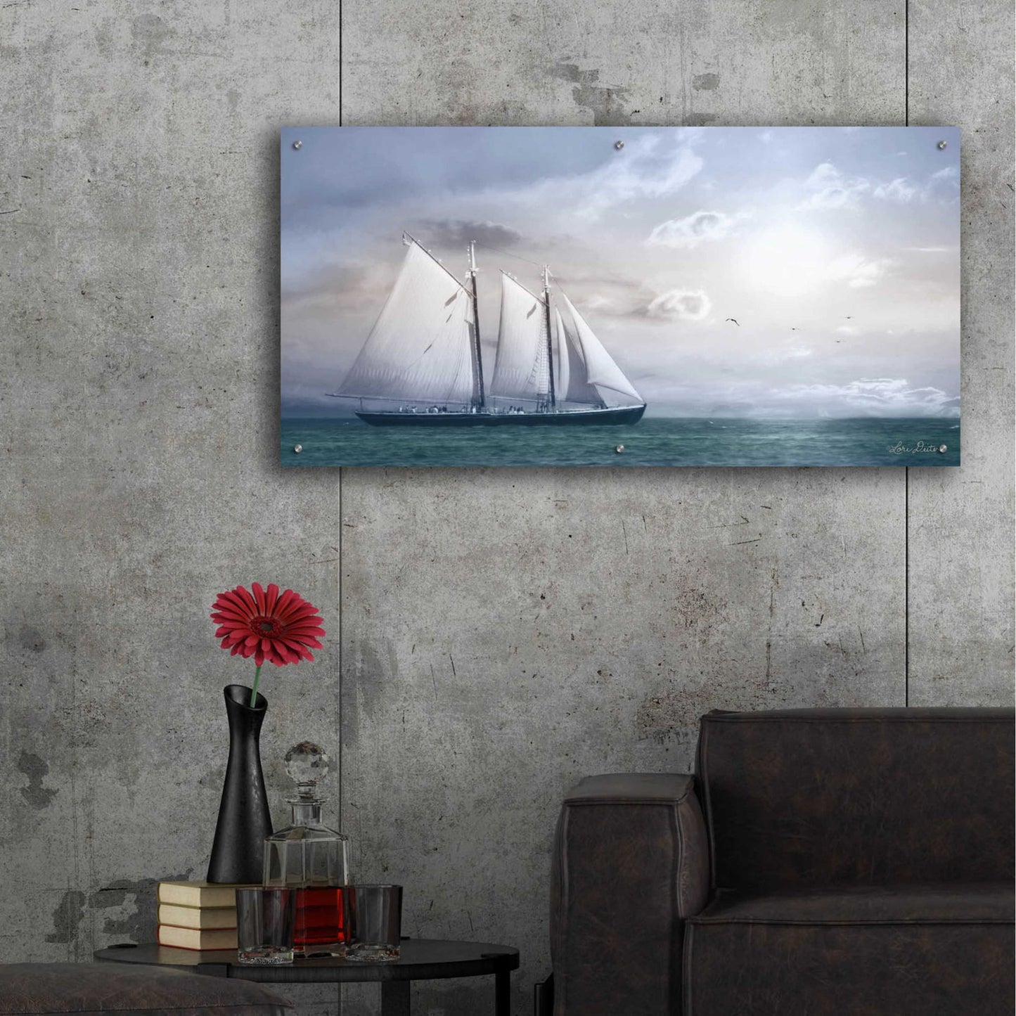 Epic Art 'Adventure on the Seas' by Lori Deiter Acrylic Glass Wall Art,48x24