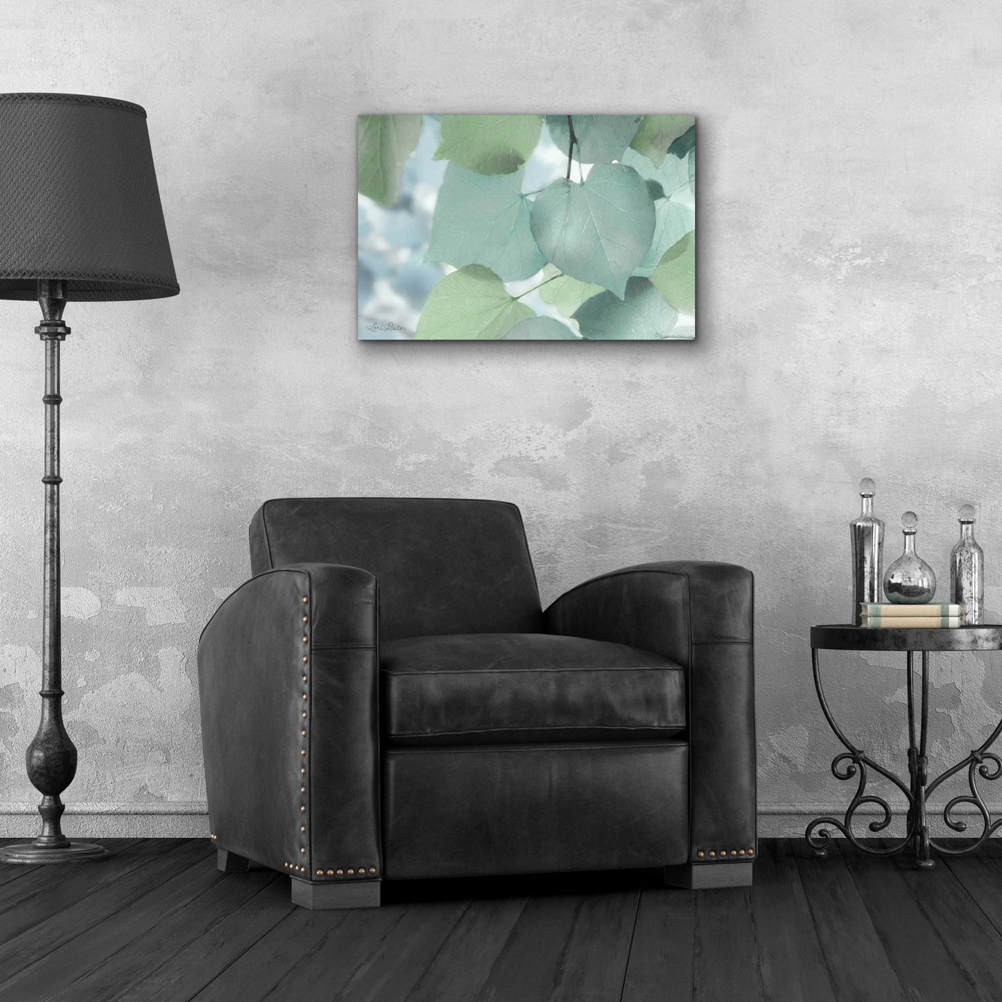 Epic Art 'Aqua Leaves' by Lori Deiter Acrylic Glass Wall Art,24x16