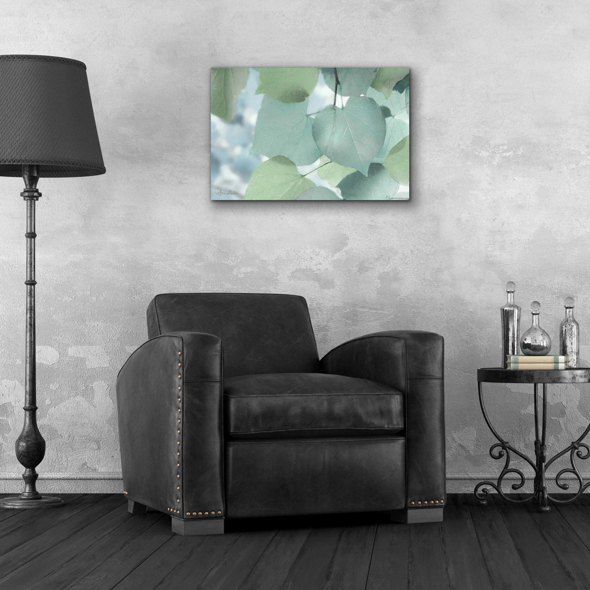 Epic Art 'Aqua Leaves' by Lori Deiter Acrylic Glass Wall Art,24x16