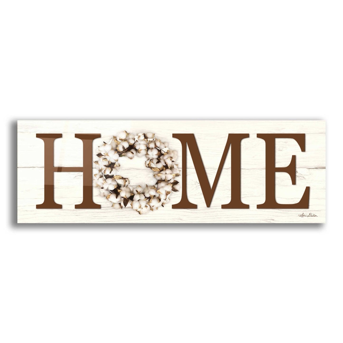 Epic Art 'Cotton Wreath Home' by Lori Deiter Acrylic Glass Wall Art,3:1