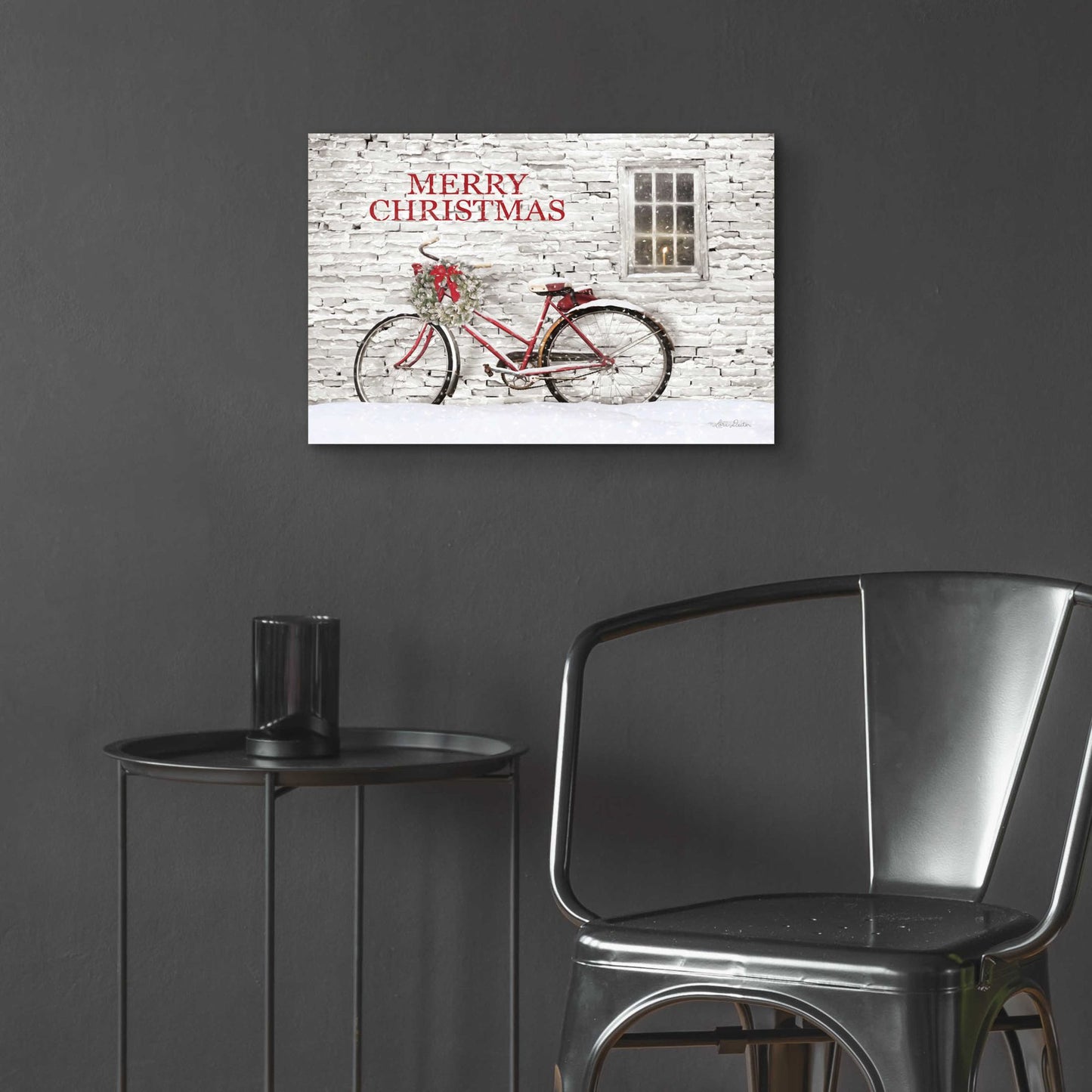 Epic Art 'Merry Christmas Bicycle' by Lori Deiter Acrylic Glass Wall Art,24x16