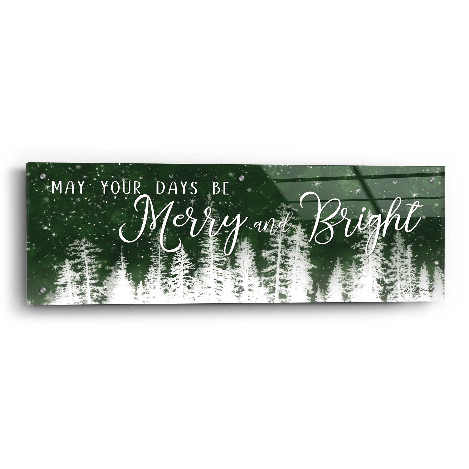 Epic Art 'Merry and Bright' by Lori Deiter Acrylic Glass Wall Art,36x12