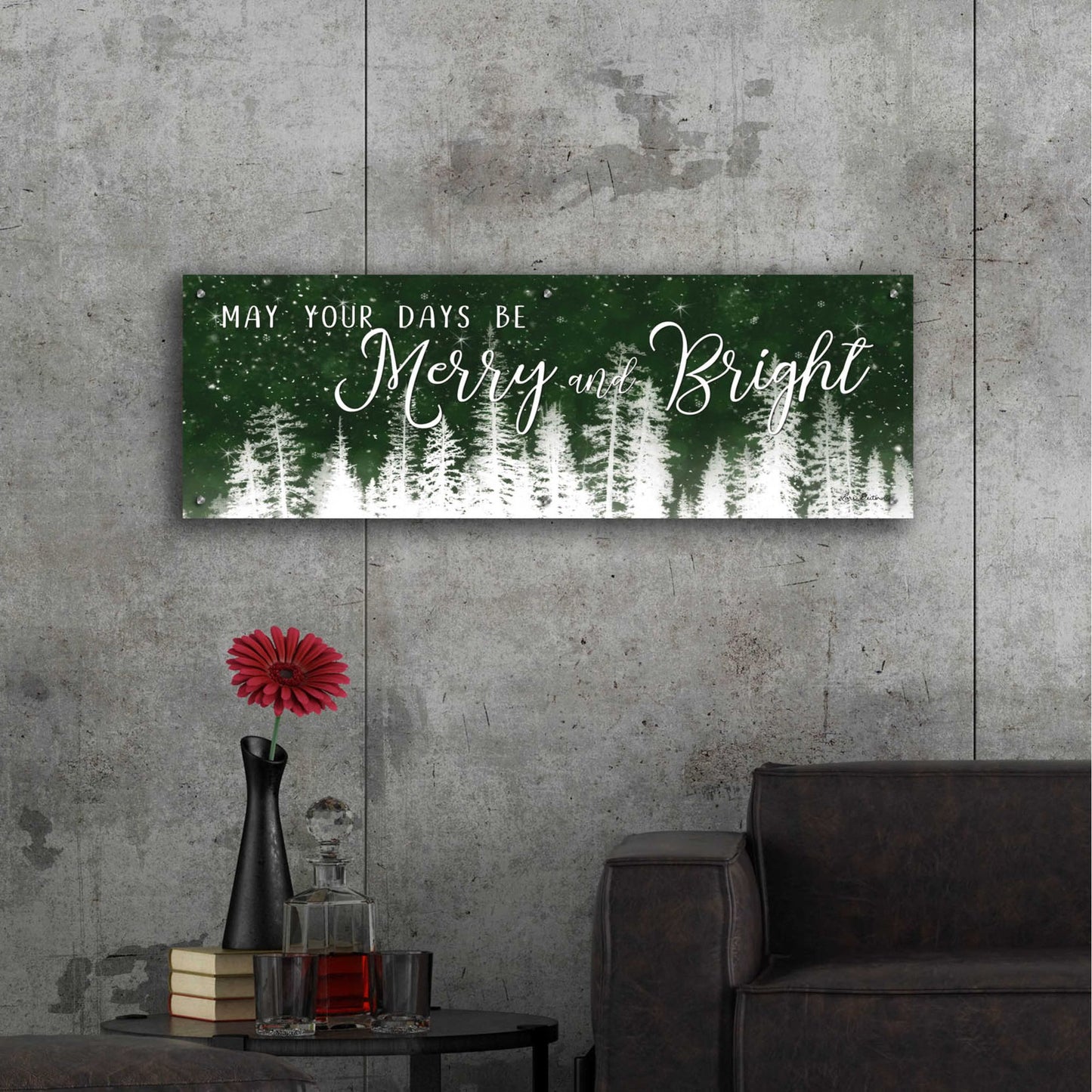 Epic Art 'Merry and Bright' by Lori Deiter Acrylic Glass Wall Art,48x16