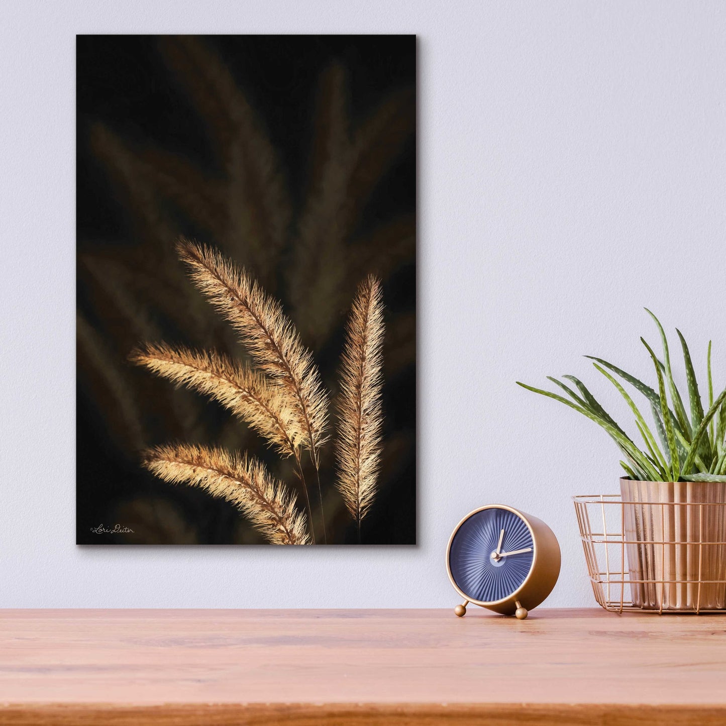 Epic Art 'Golden Grass I' by Lori Deiter Acrylic Glass Wall Art,12x16