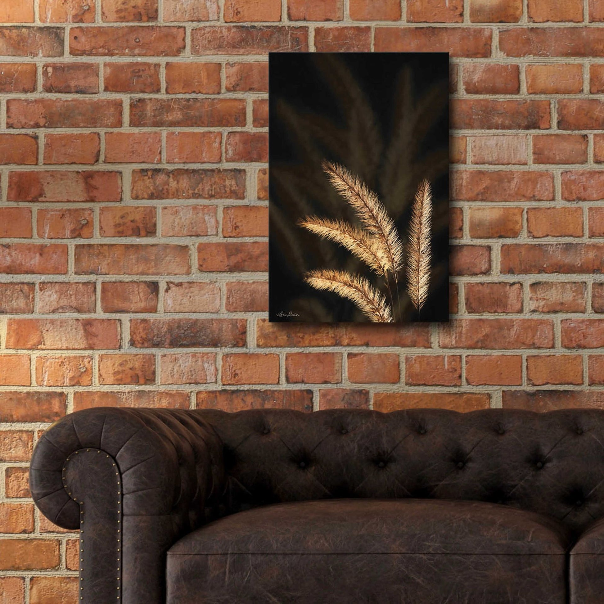 Epic Art 'Golden Grass I' by Lori Deiter Acrylic Glass Wall Art,16x24