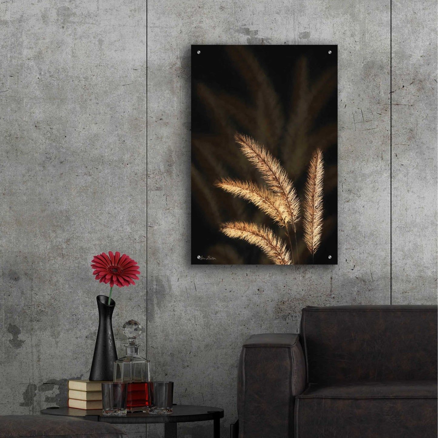 Epic Art 'Golden Grass I' by Lori Deiter Acrylic Glass Wall Art,24x36