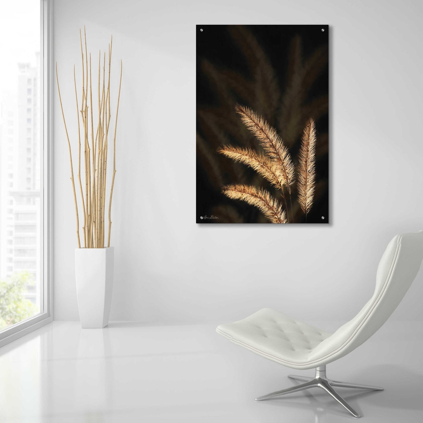 Epic Art 'Golden Grass I' by Lori Deiter Acrylic Glass Wall Art,24x36