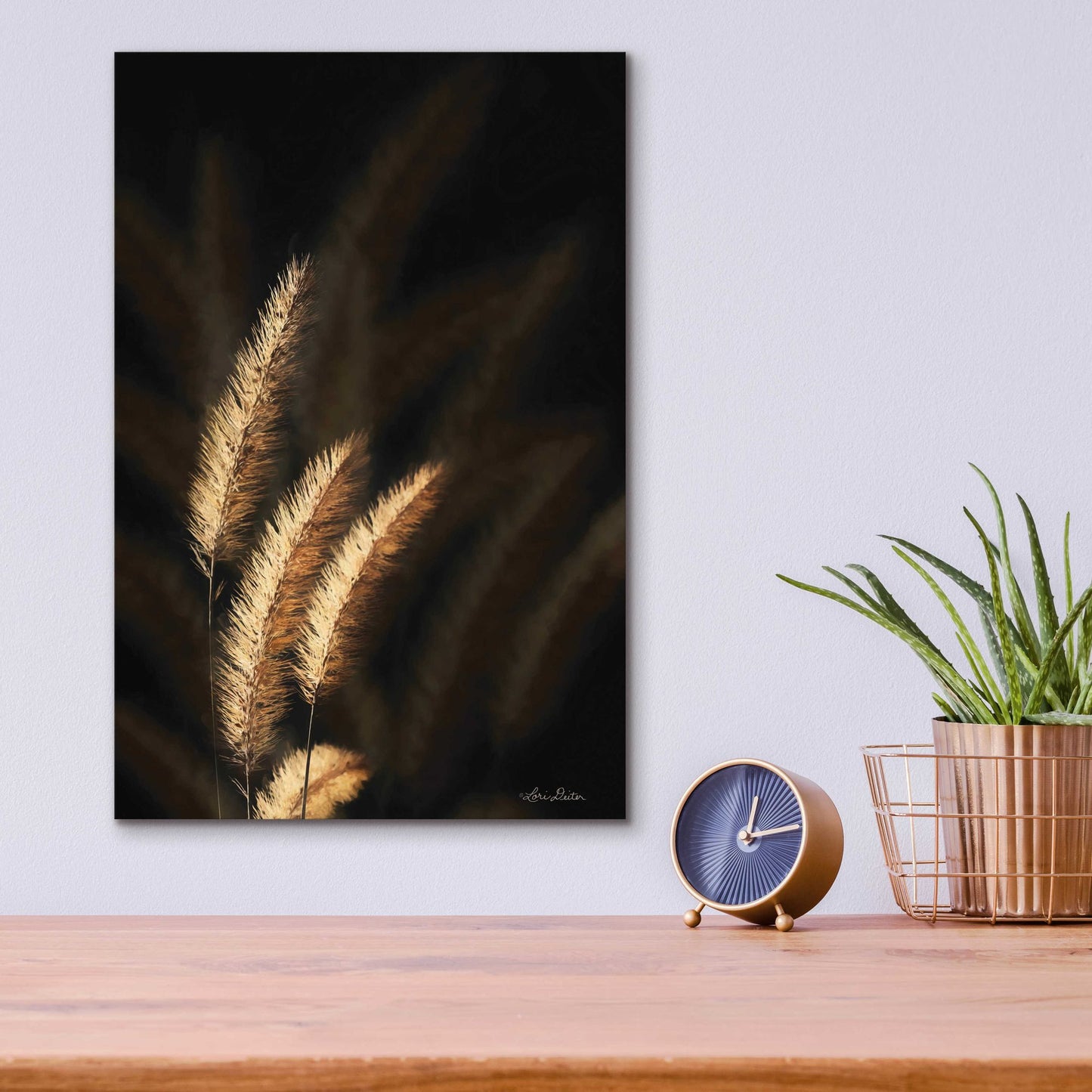 Epic Art 'Golden Grass III' by Lori Deiter Acrylic Glass Wall Art,12x16