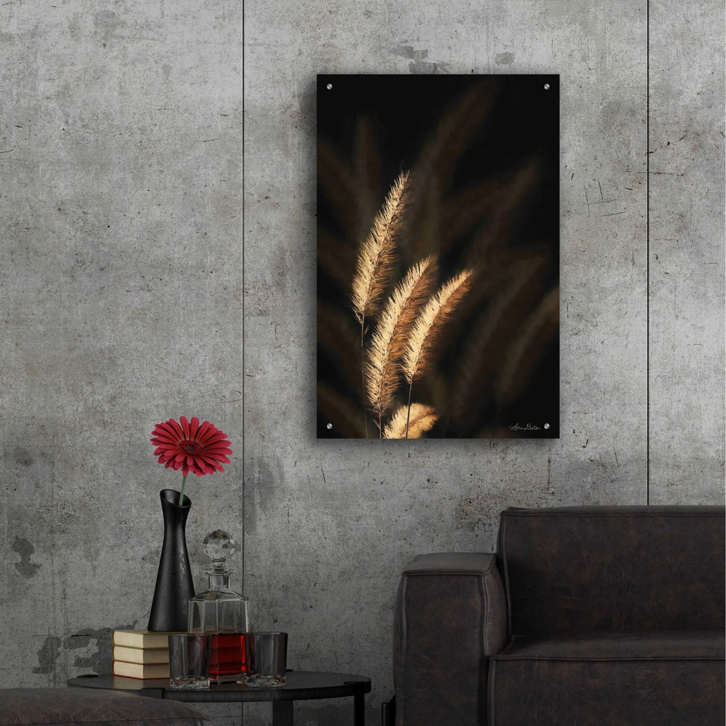 Epic Art 'Golden Grass III' by Lori Deiter Acrylic Glass Wall Art,24x36