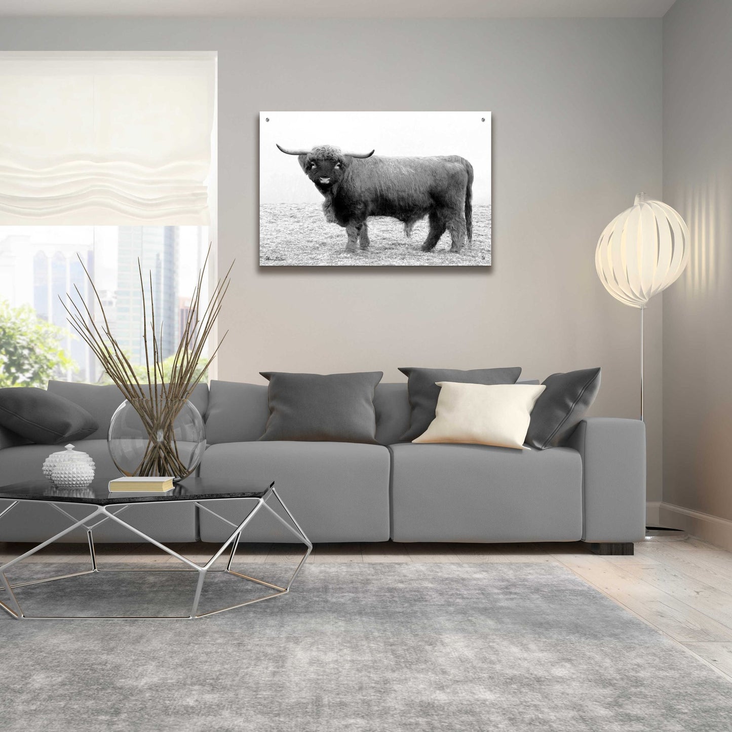 Epic Art 'Scotty the Bull' by Lori Deiter Acrylic Glass Wall Art,36x24