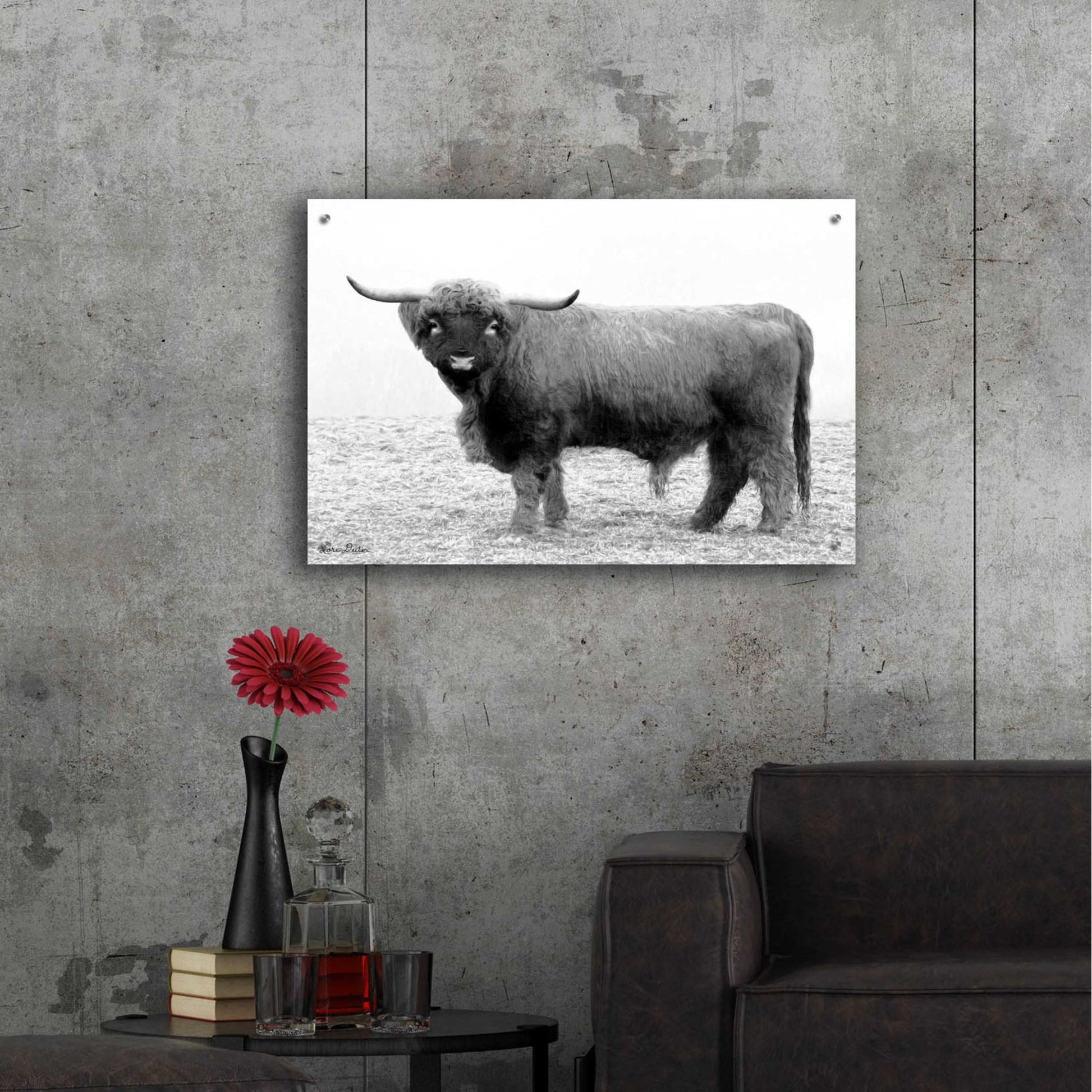 Epic Art 'Scotty the Bull' by Lori Deiter Acrylic Glass Wall Art,36x24