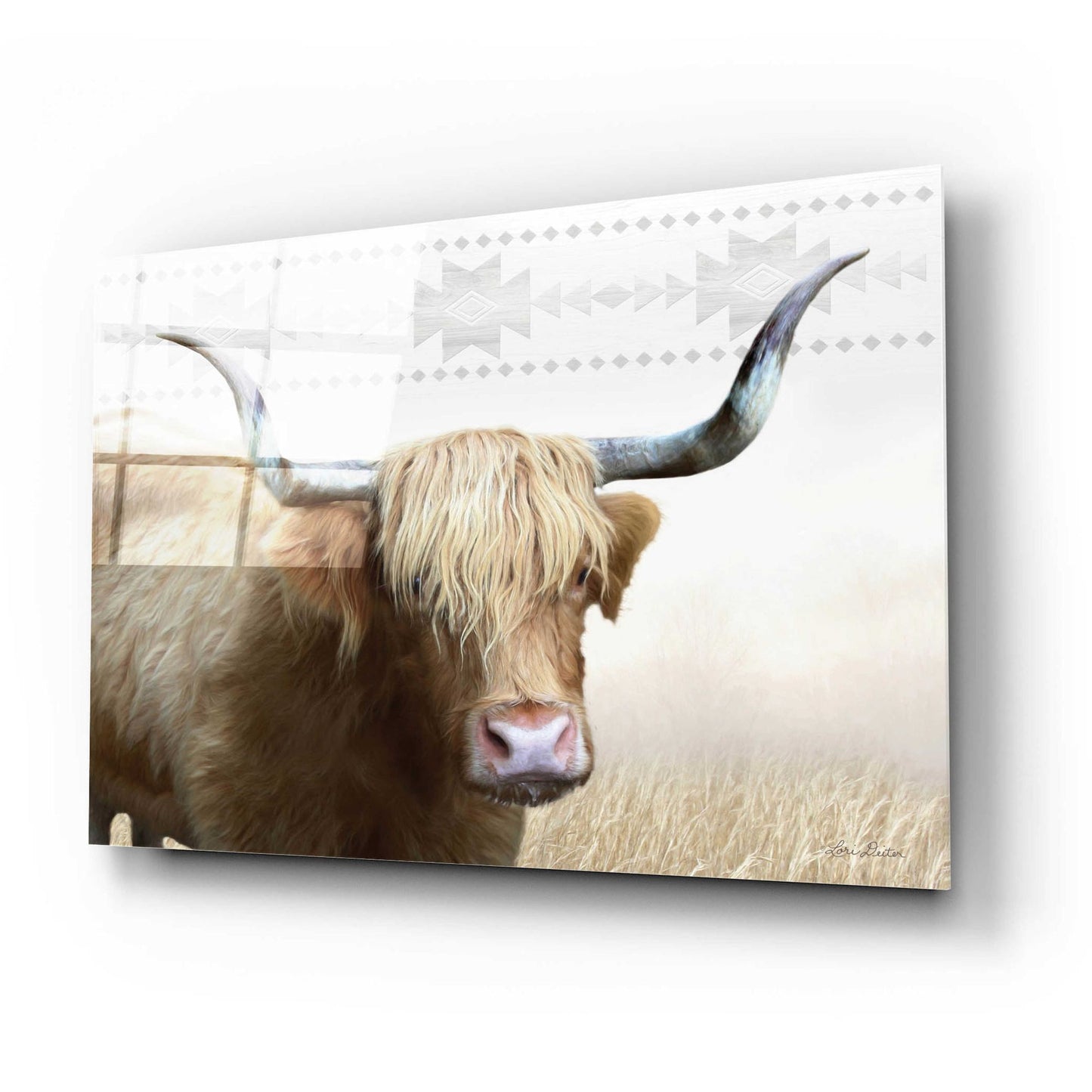 Epic Art 'Get Your Horns Up' by Lori Deiter Acrylic Glass Wall Art,24x16