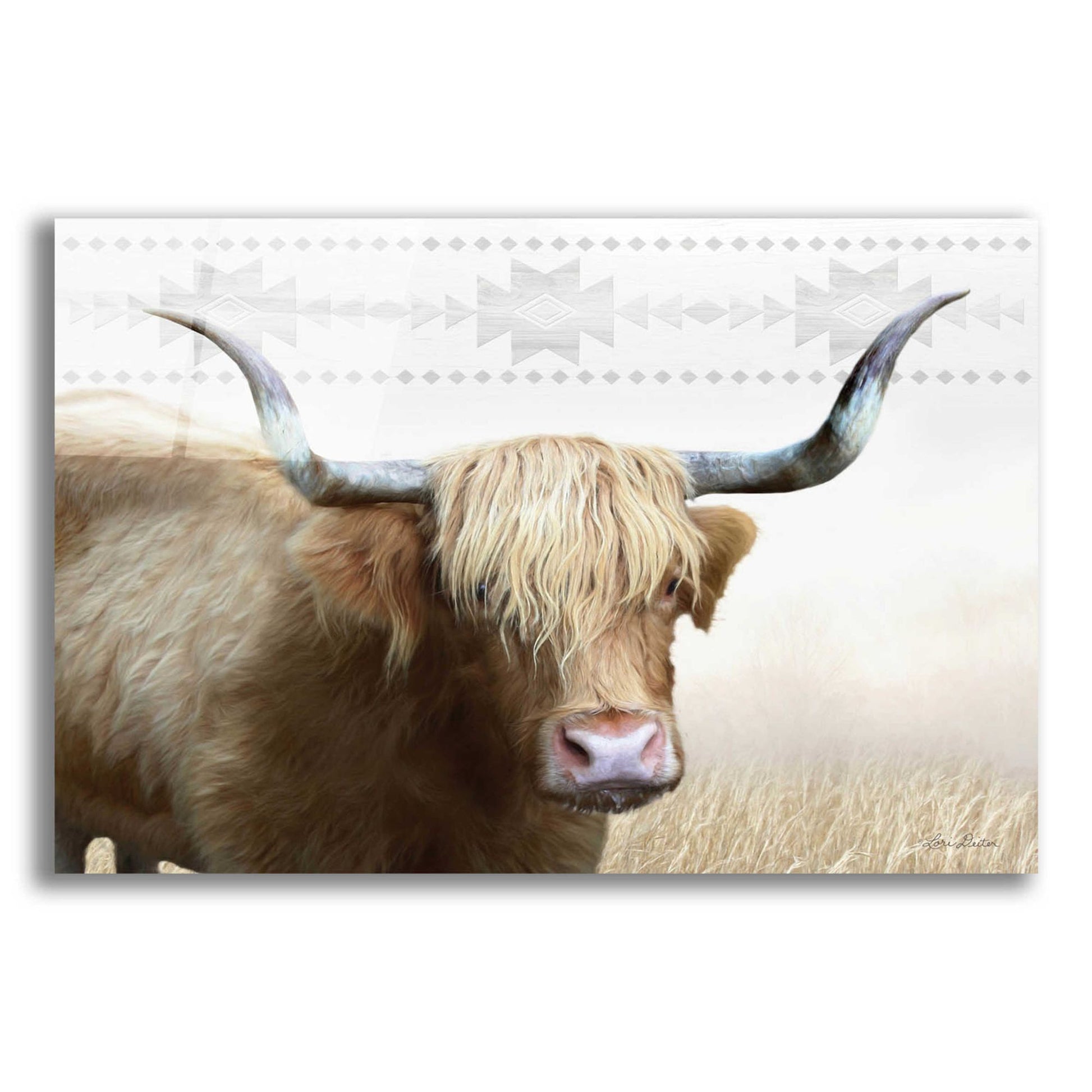 Epic Art 'Get Your Horns Up' by Lori Deiter Acrylic Glass Wall Art,24x16