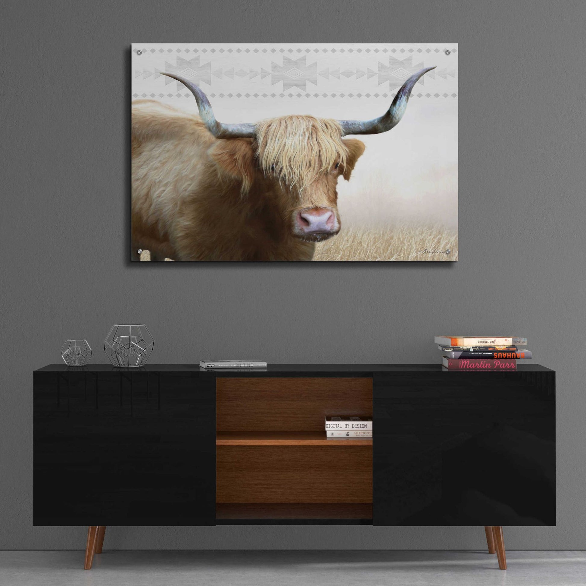 Epic Art 'Get Your Horns Up' by Lori Deiter Acrylic Glass Wall Art,36x24