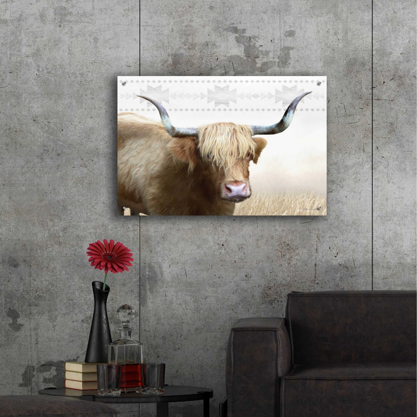 Epic Art 'Get Your Horns Up' by Lori Deiter Acrylic Glass Wall Art,36x24