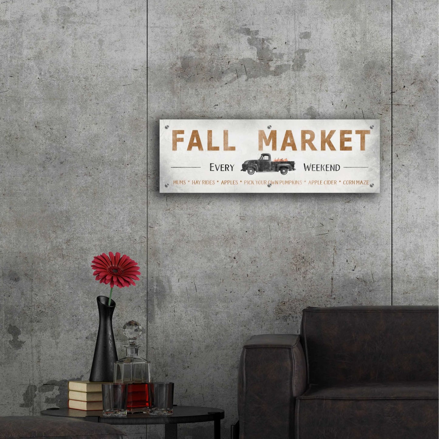 Epic Art 'Fall Market' by Lori Deiter Acrylic Glass Wall Art,36x12