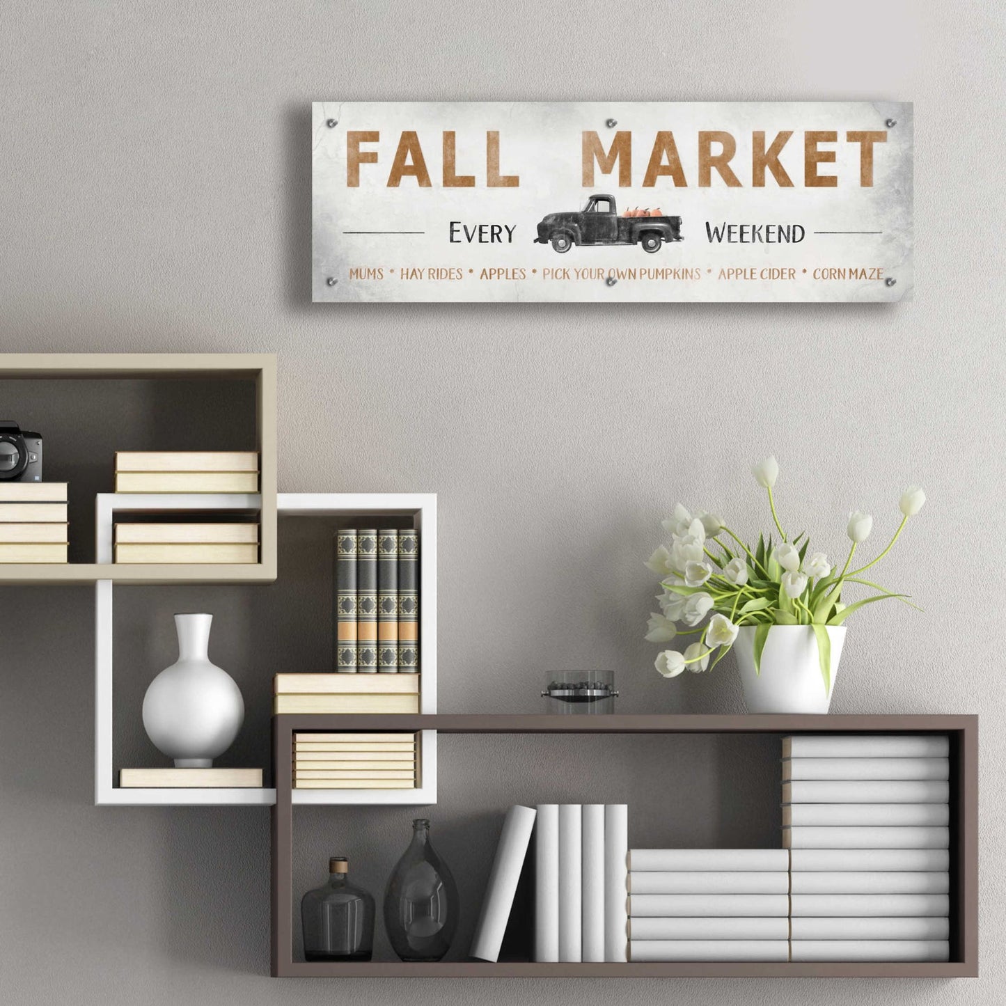 Epic Art 'Fall Market' by Lori Deiter Acrylic Glass Wall Art,36x12