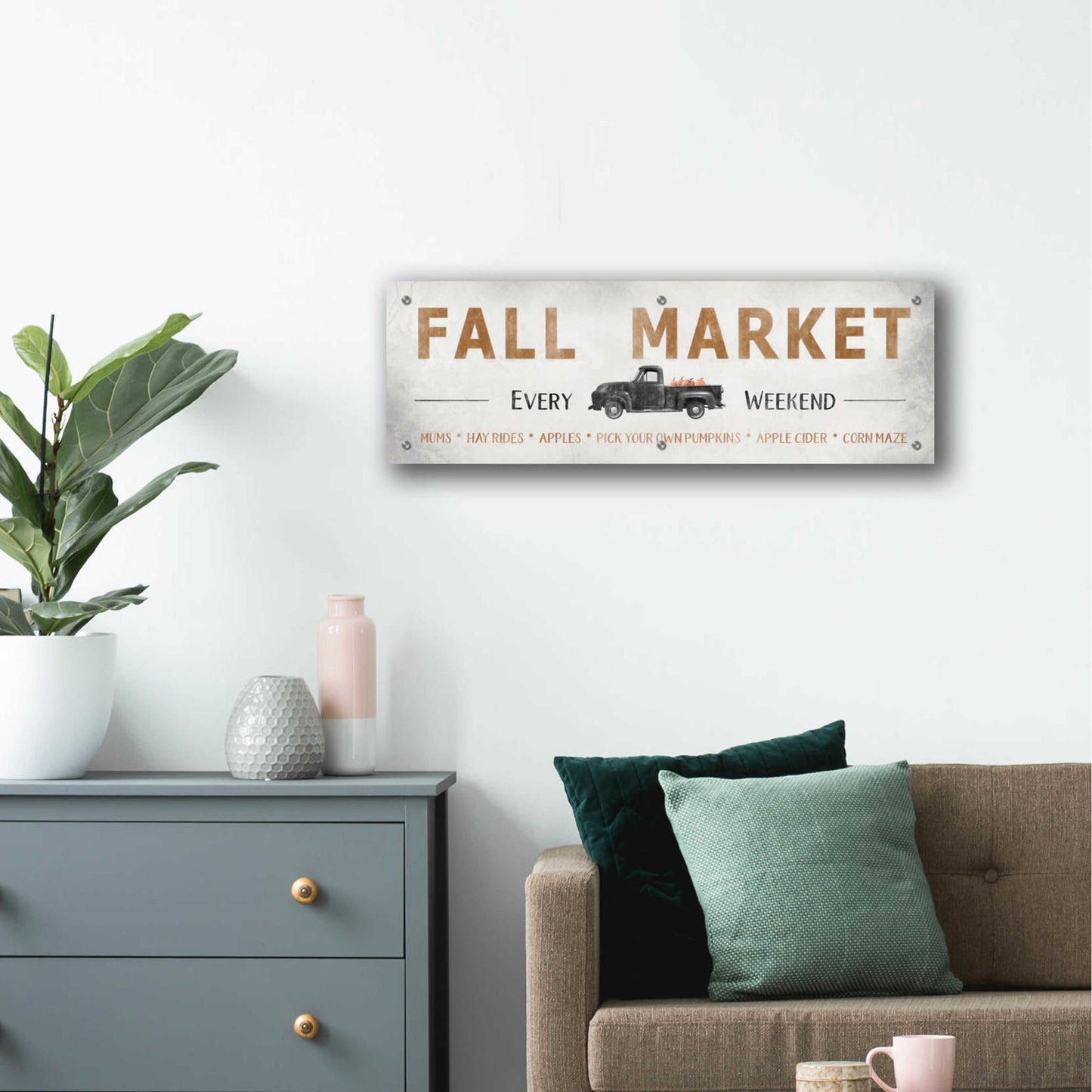 Epic Art 'Fall Market' by Lori Deiter Acrylic Glass Wall Art,36x12