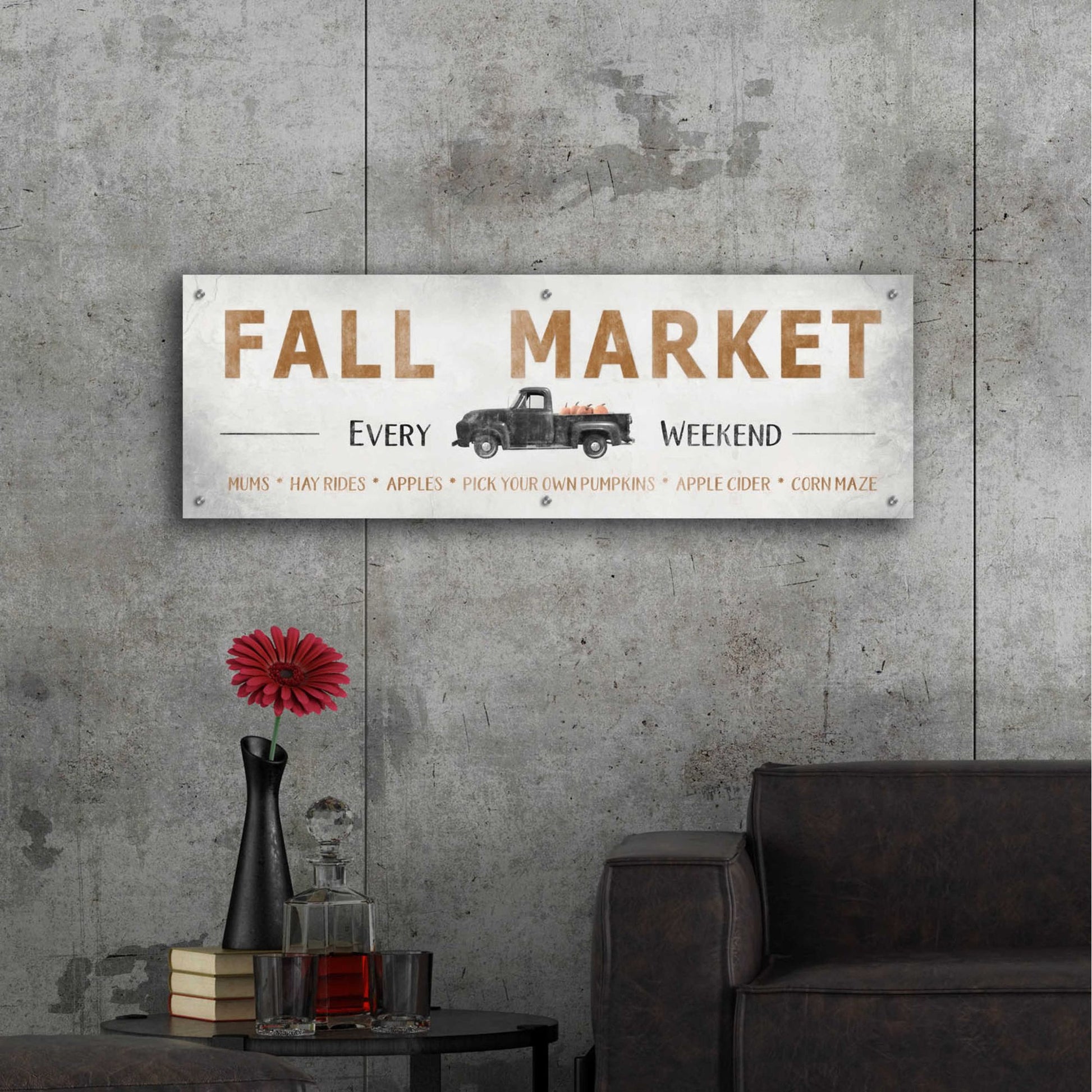 Epic Art 'Fall Market' by Lori Deiter Acrylic Glass Wall Art,48x16