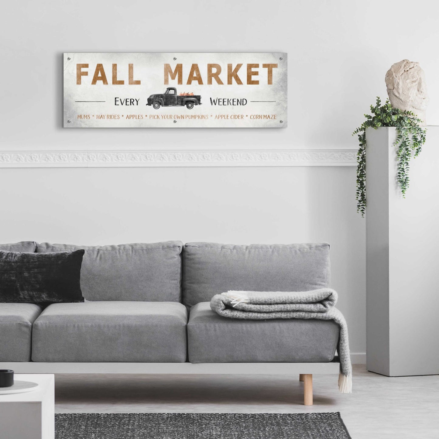 Epic Art 'Fall Market' by Lori Deiter Acrylic Glass Wall Art,48x16