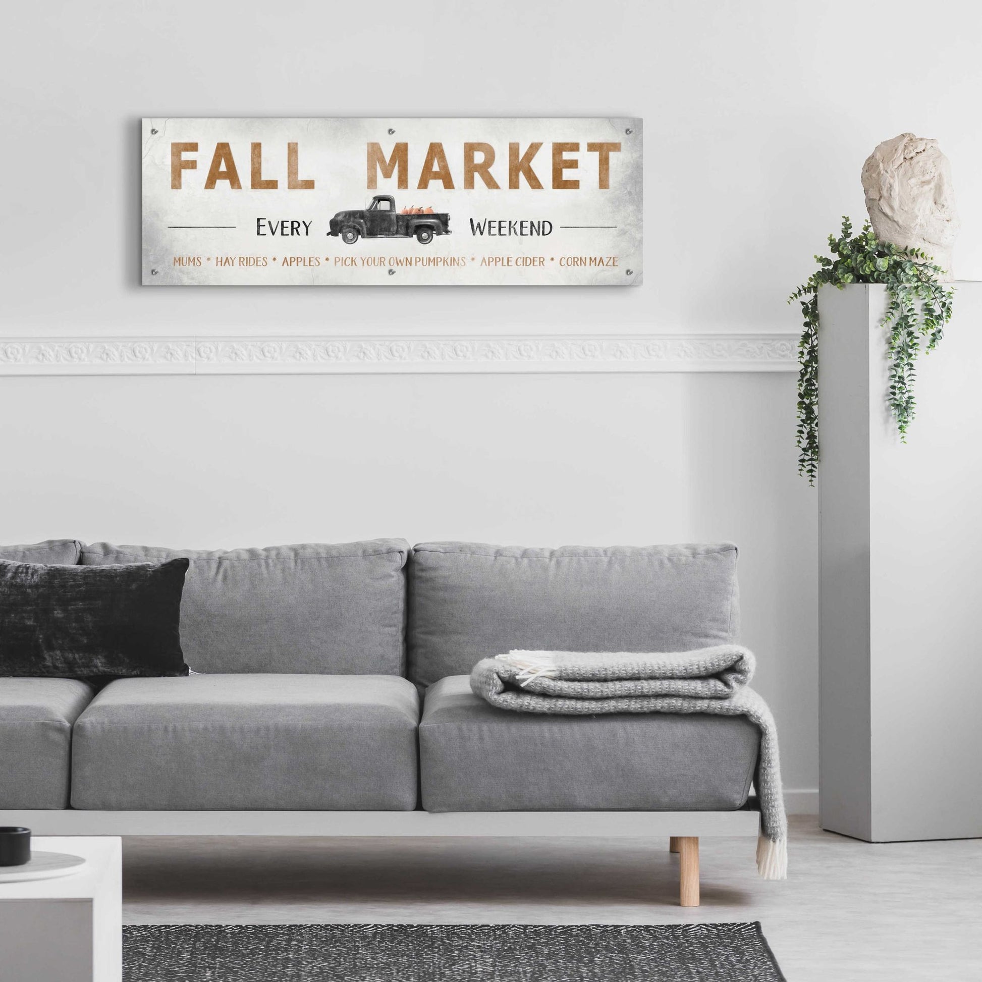 Epic Art 'Fall Market' by Lori Deiter Acrylic Glass Wall Art,48x16