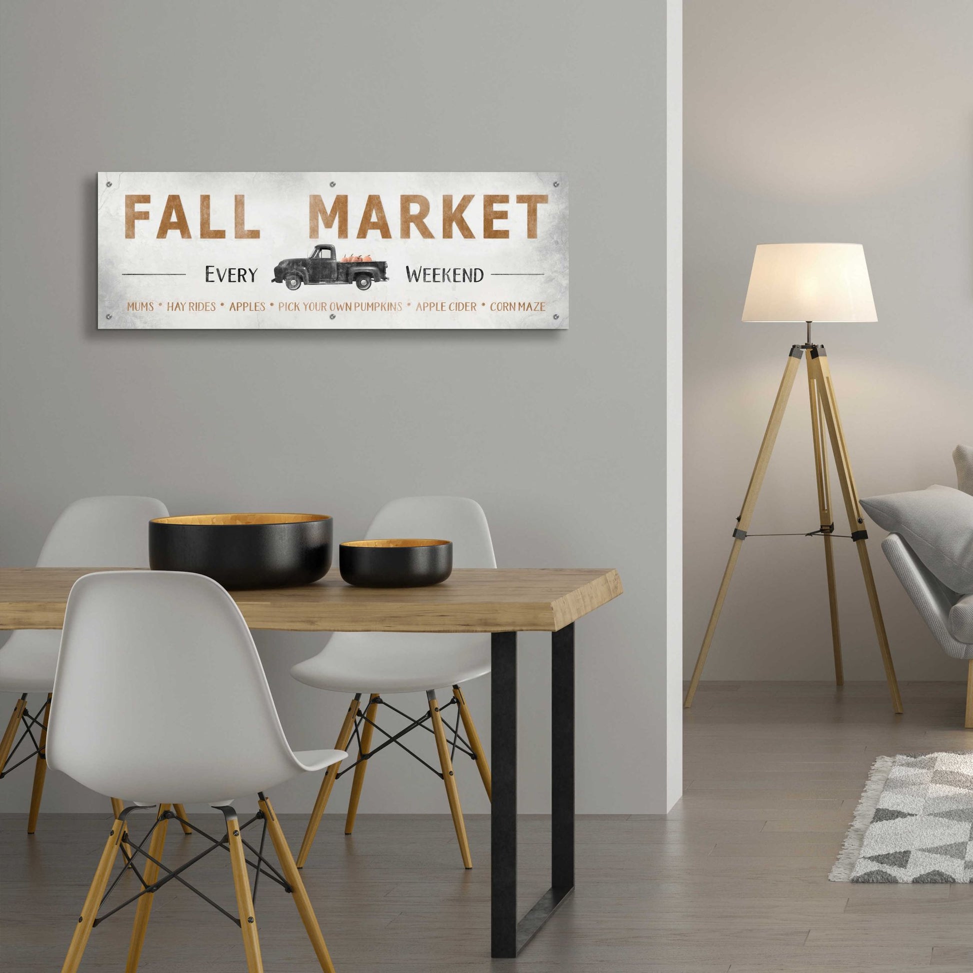 Epic Art 'Fall Market' by Lori Deiter Acrylic Glass Wall Art,48x16